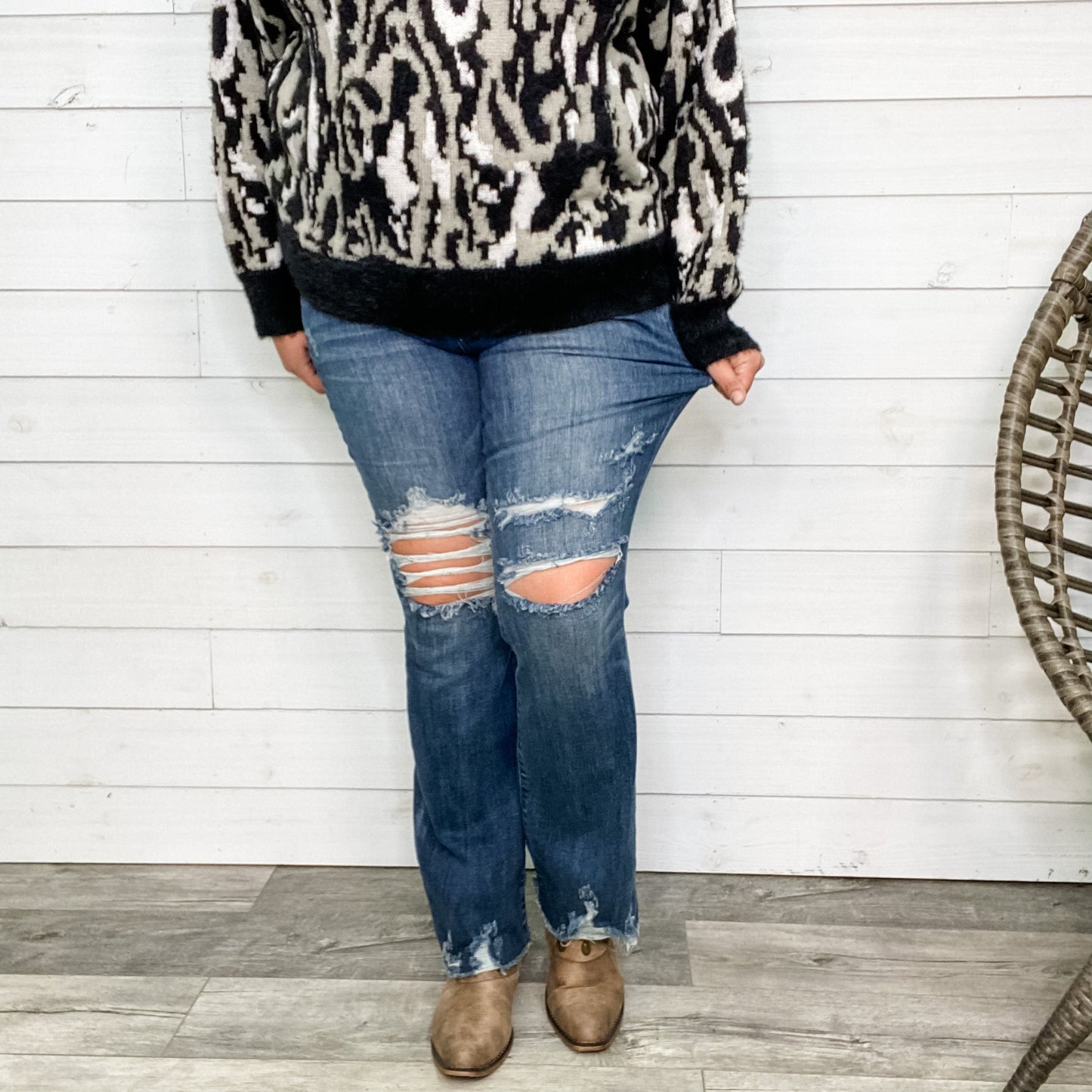 Judy Blue "Train Station" Distressed Bootcut Jeans