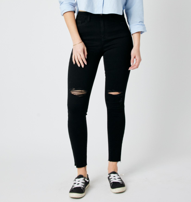 Judy Blue "Truth or Dare" Black Skinny Jeans