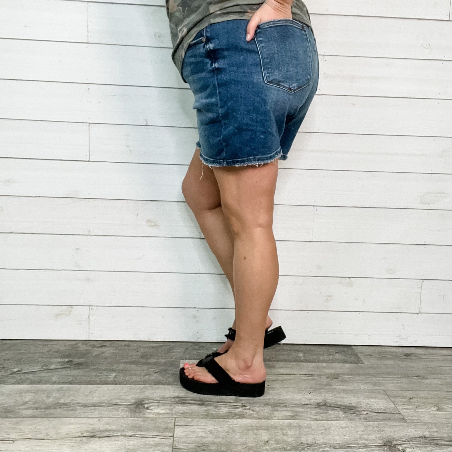 Judy Blue "Under Cover" Mid Thigh Shorts