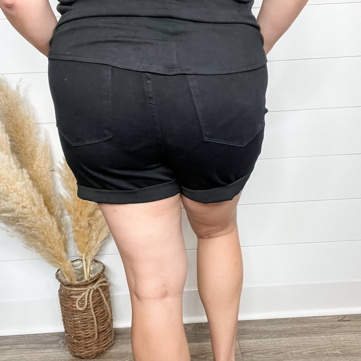 Judy Blue "Up All Night" Black Bermuda Shorts