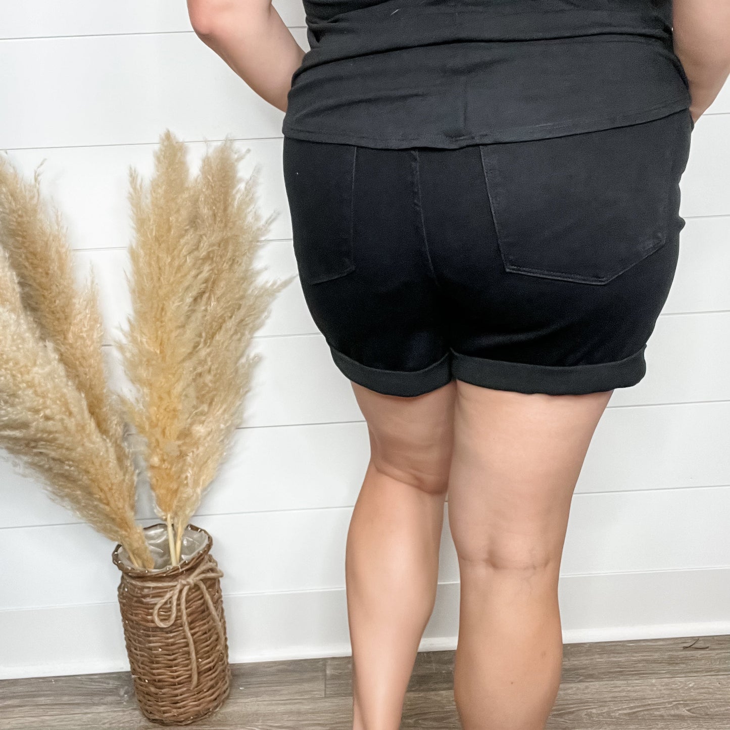 Judy Blue "Up All Night" Black Bermuda Shorts