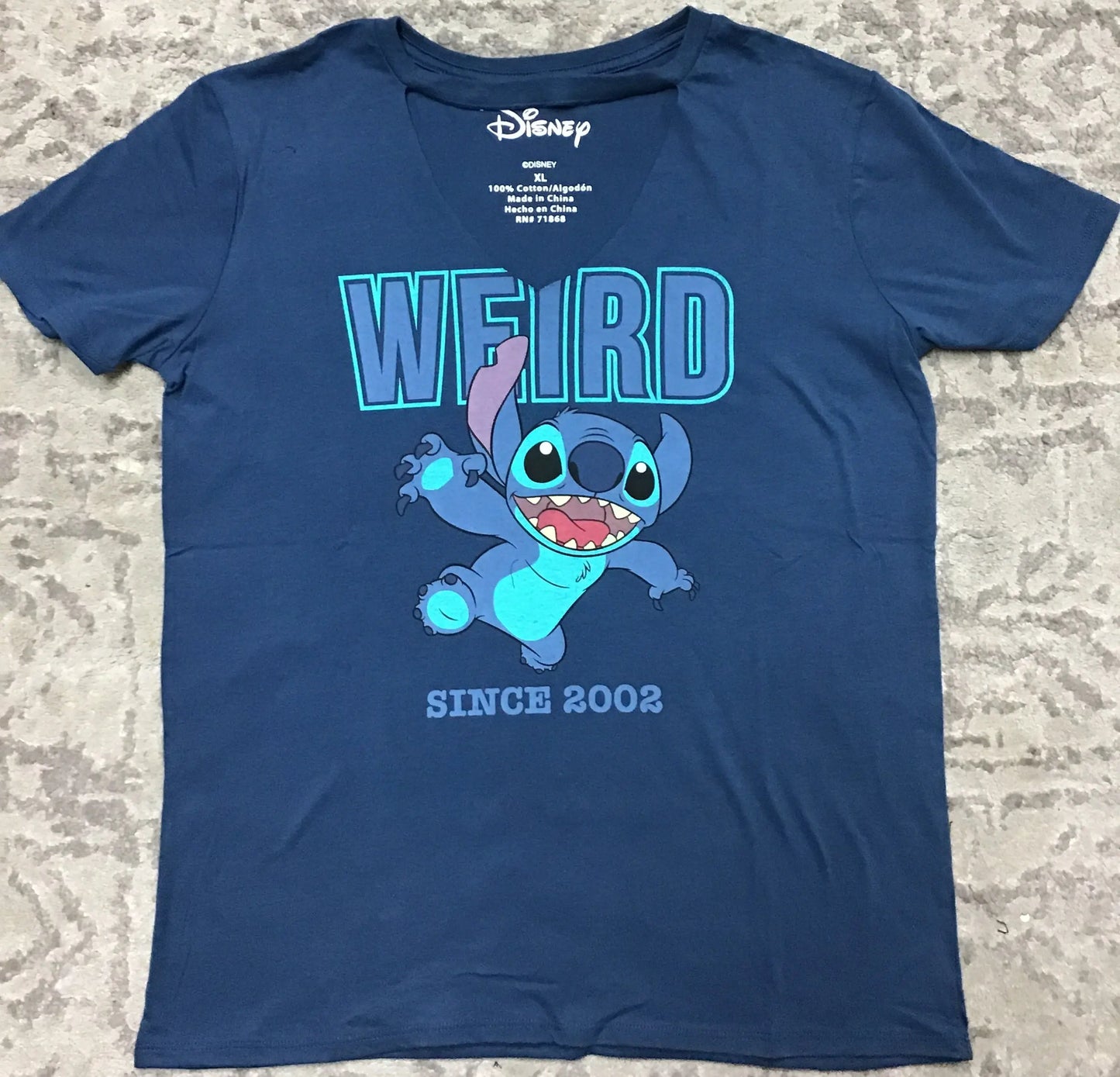 Junior Sizing Disney Stitch Keyhole Shirt