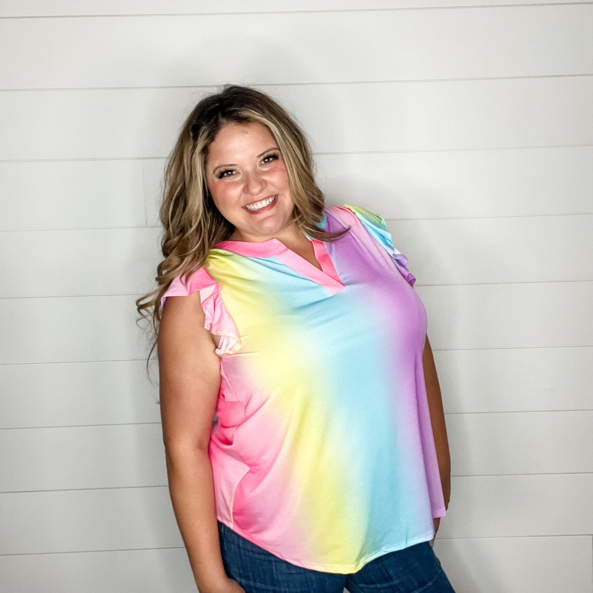 "Kemp" Ruffle Cap Sleeve Lizzy