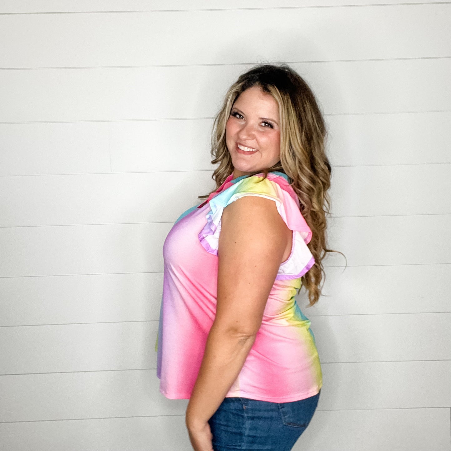 "Kemp" Ruffle Cap Sleeve Lizzy