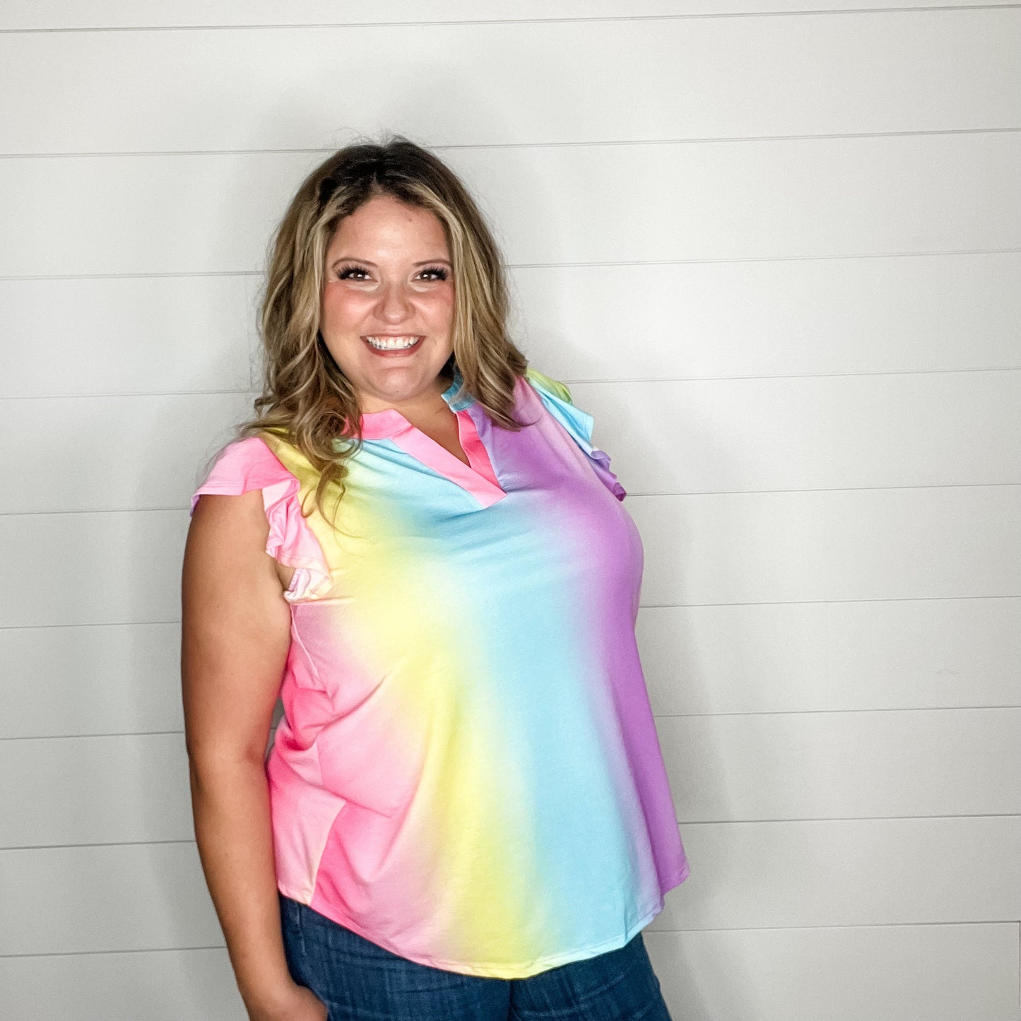 "Kemp" Ruffle Cap Sleeve Lizzy