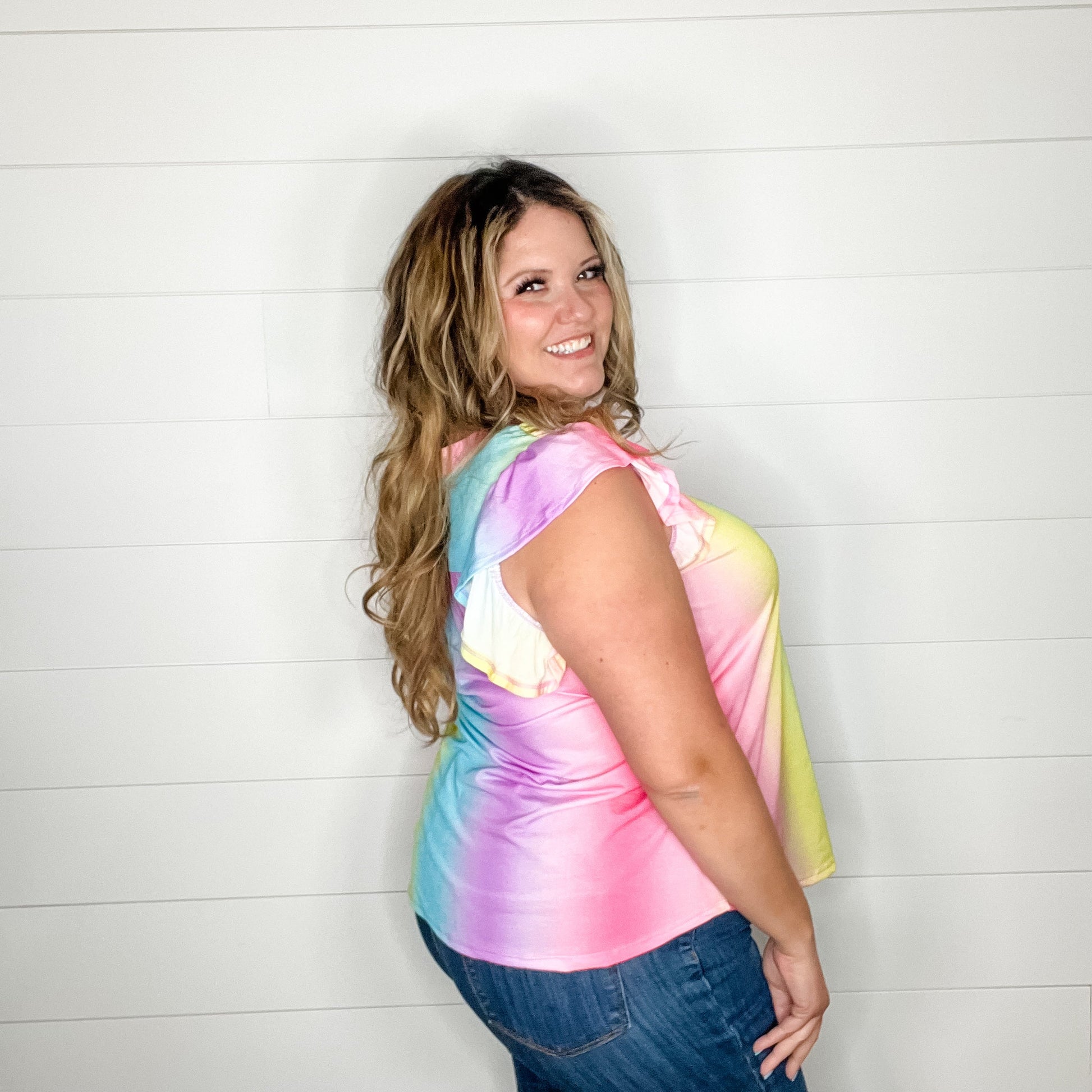 "Kemp" Ruffle Cap Sleeve Lizzy