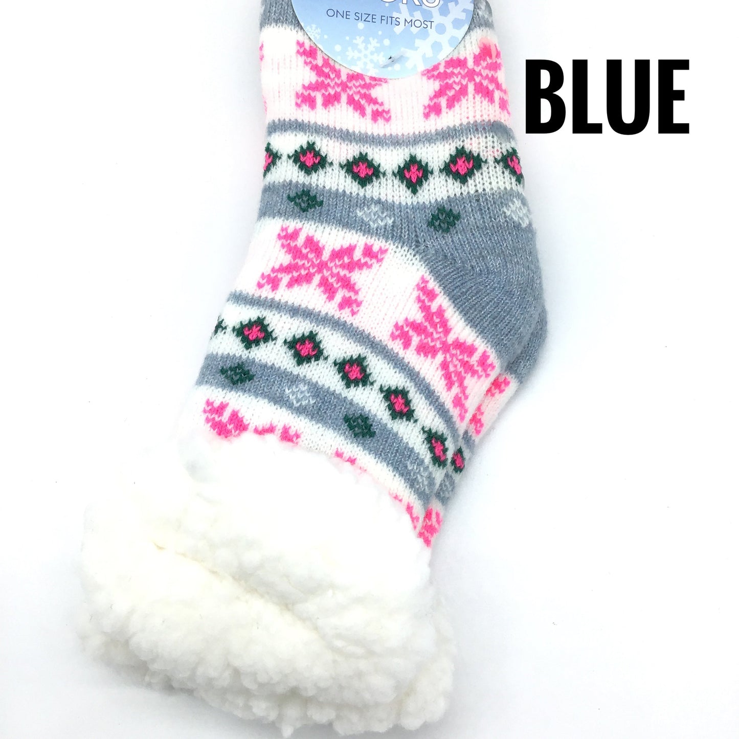Kids Fuzzy Snowflake Socks (Multiple Colors)