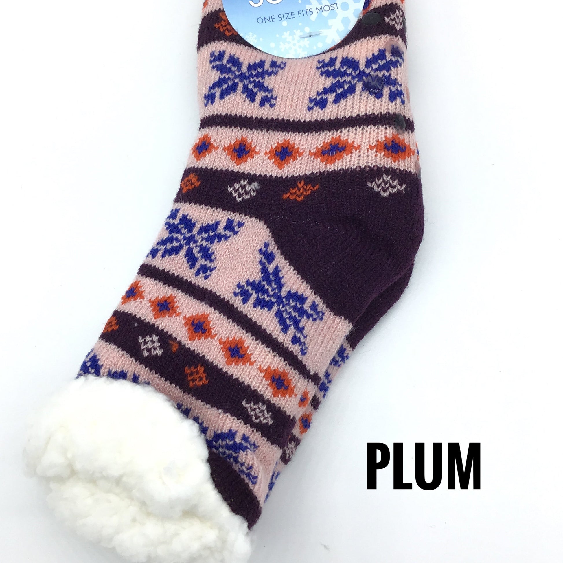 Kids Fuzzy Snowflake Socks (Multiple Colors)