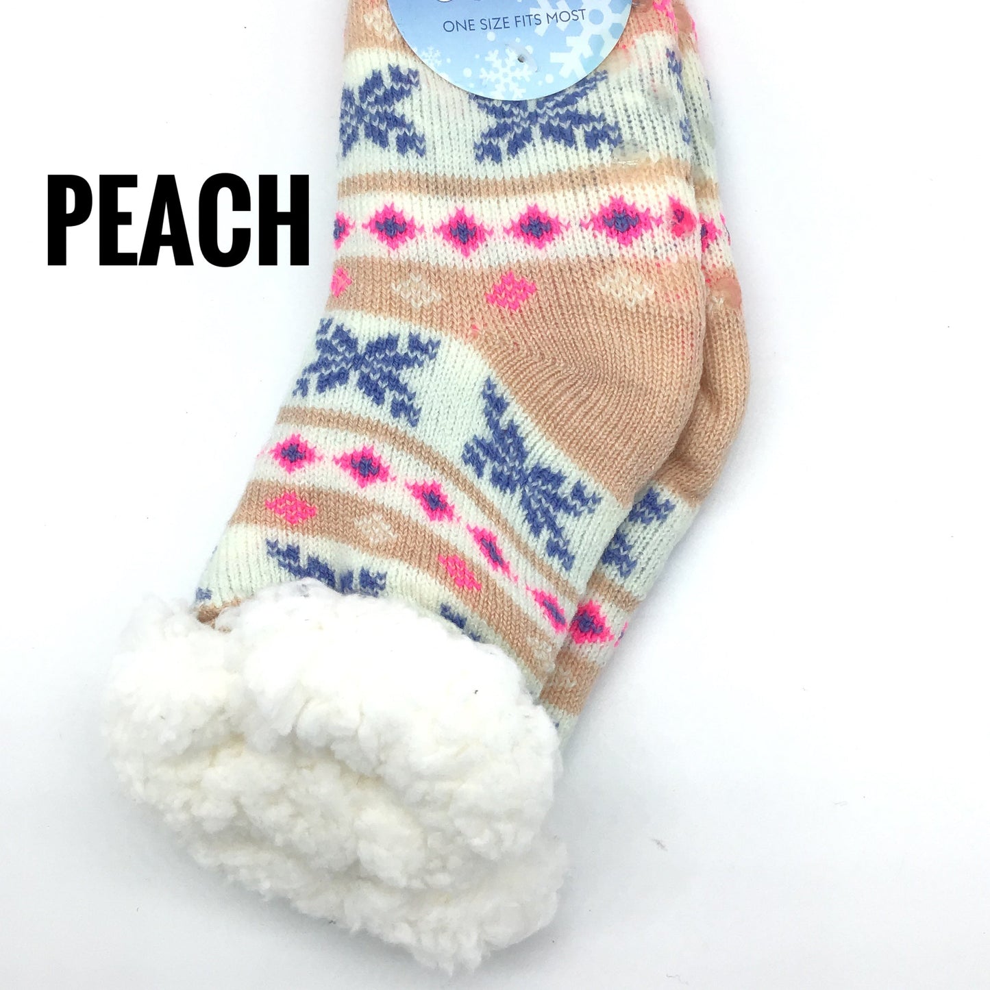 Kids Fuzzy Snowflake Socks (Multiple Colors)