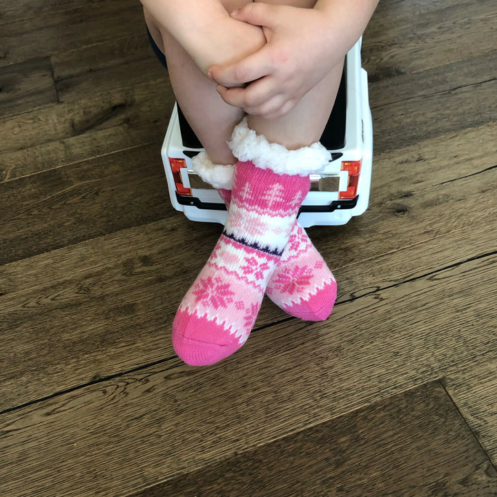 Kids Snowflake Slipper Socks-Lola Monroe Boutique