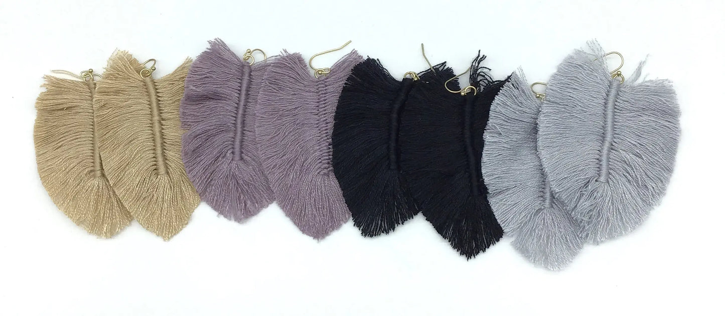 Leaf Fringe Drop Earrings (Multiple Colors Available)