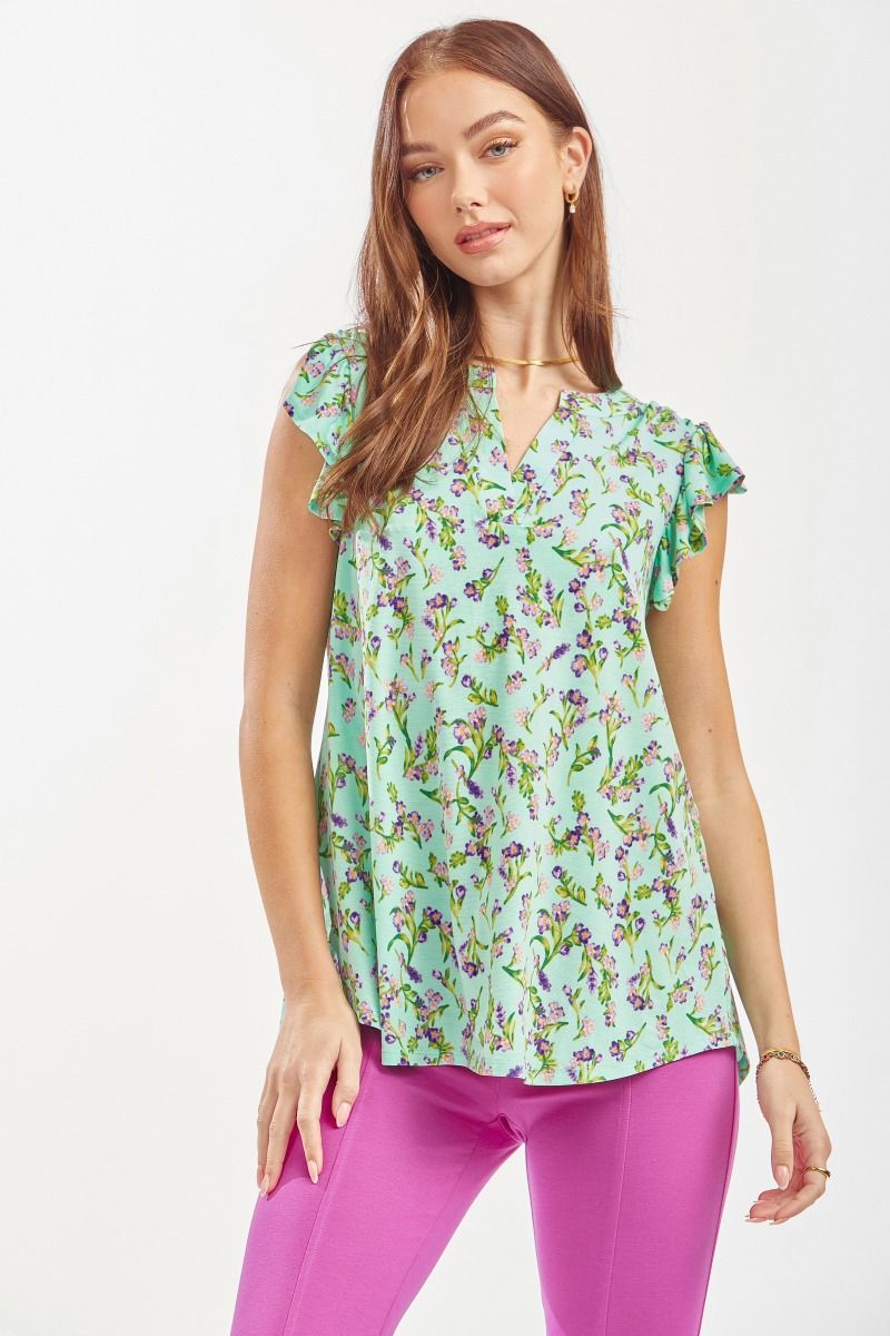 "Ledger" Ruffle Cap Sleeve Lizzy