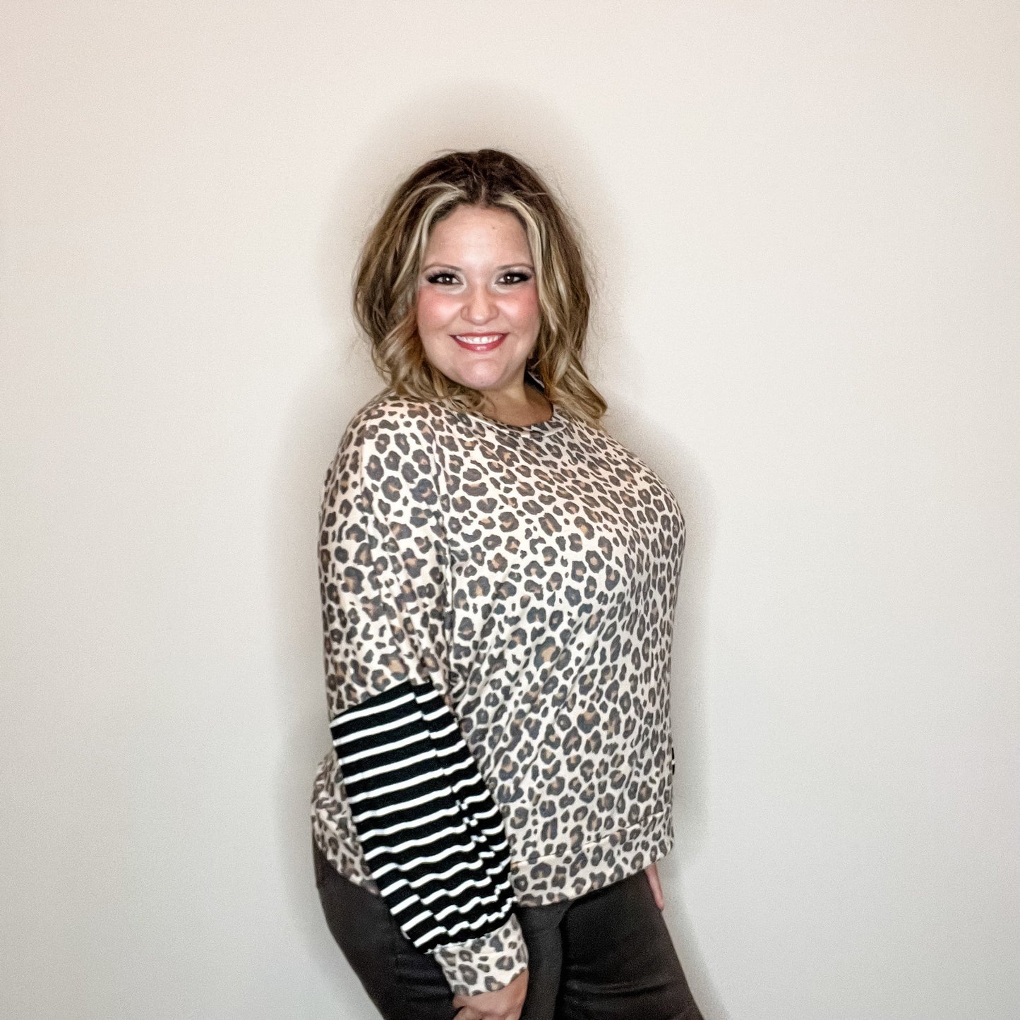 "Legit" Animal Print Long Sleeve Boxy Weekender