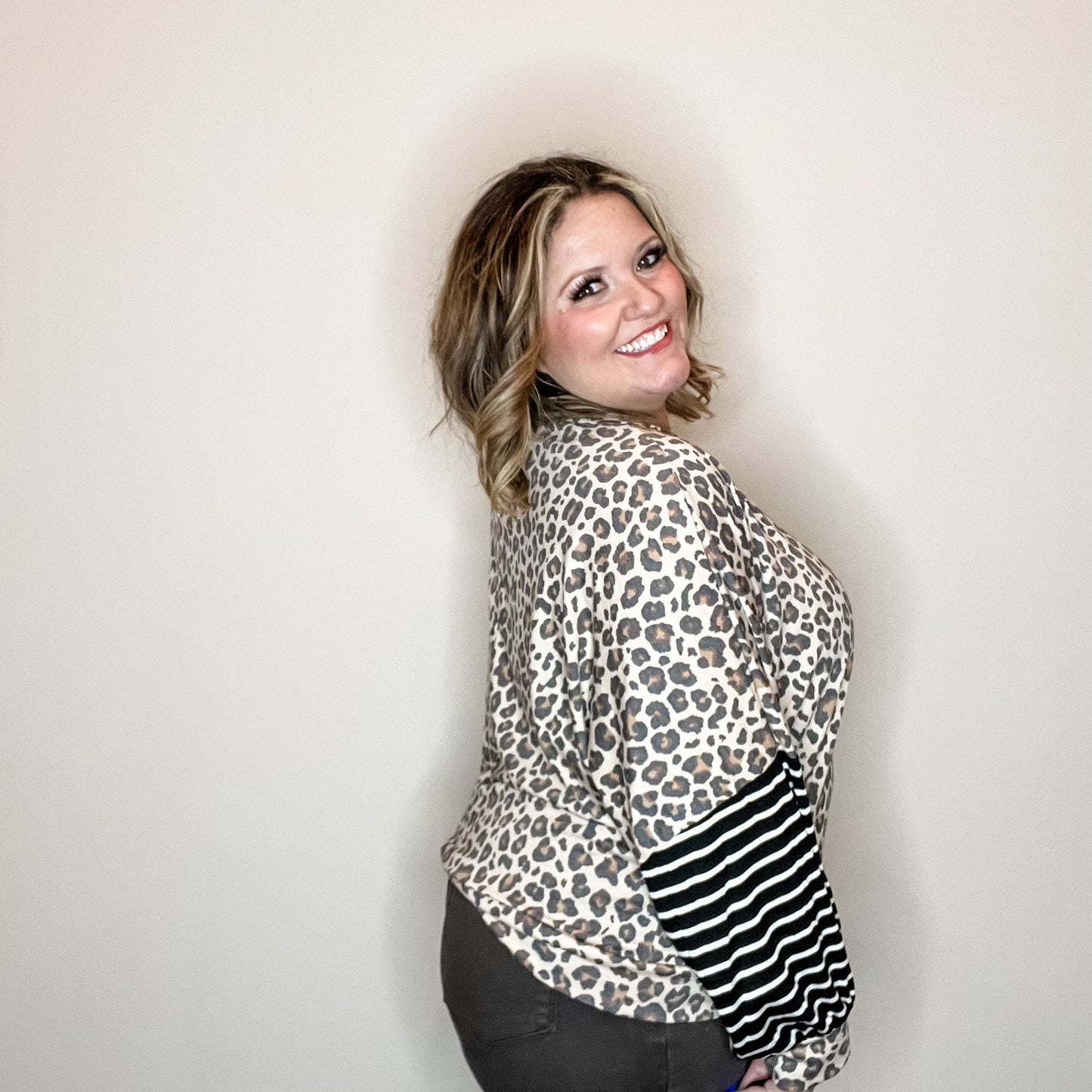"Legit" Animal Print Long Sleeve Boxy Weekender