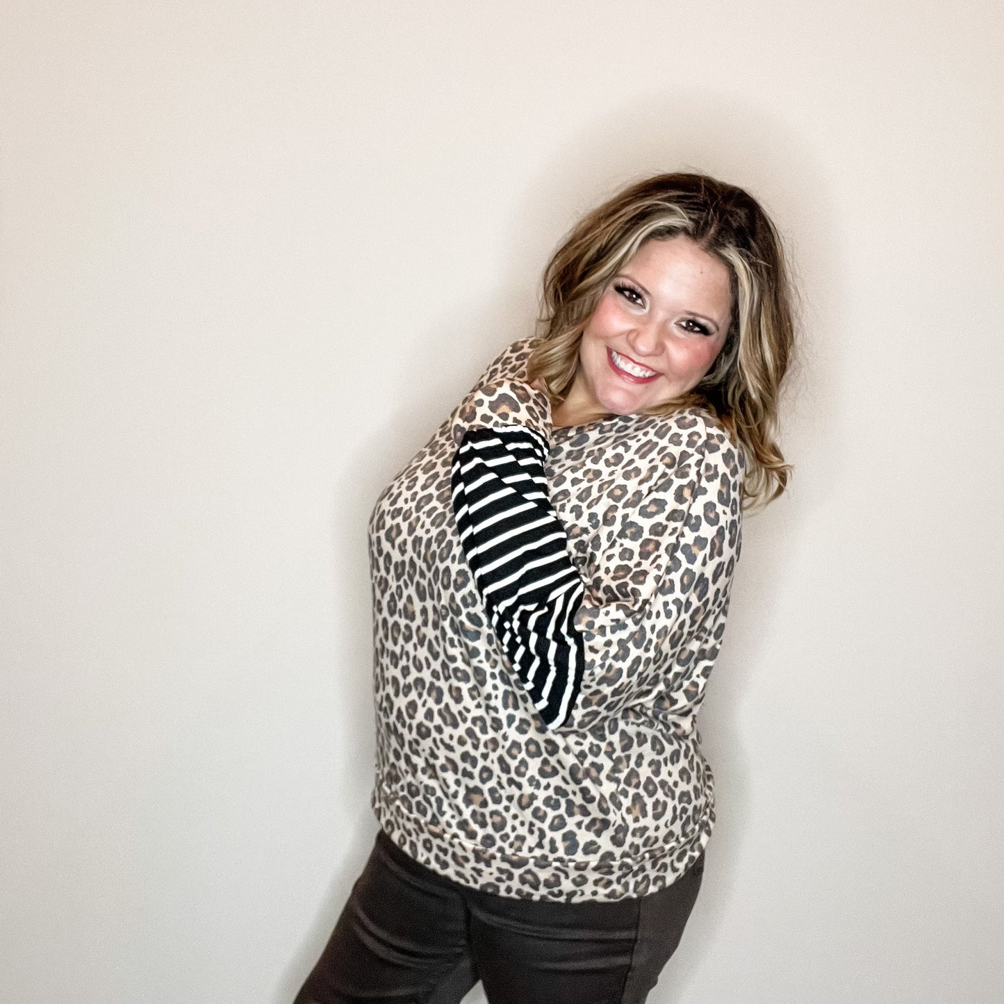 "Legit" Animal Print Long Sleeve Boxy Weekender