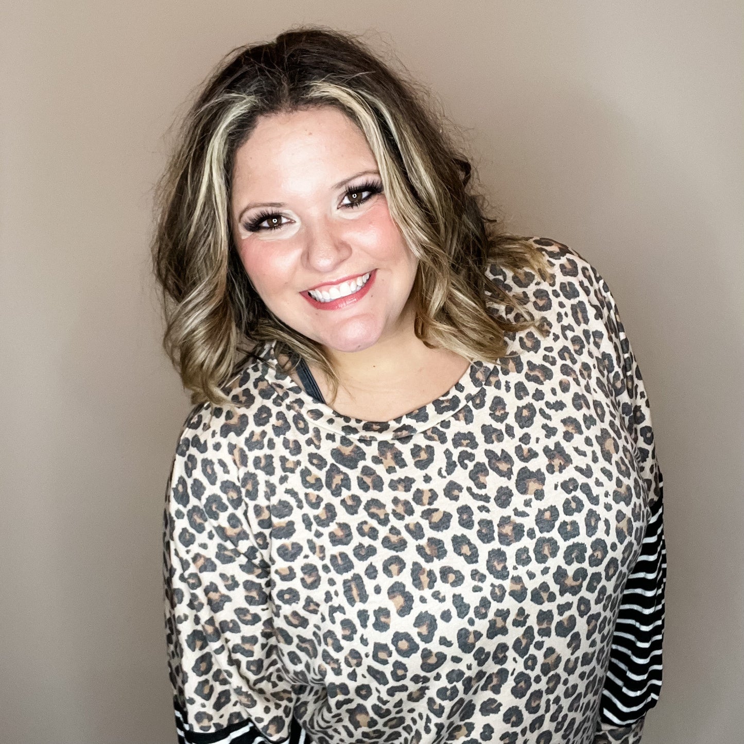 "Legit" Animal Print Long Sleeve Boxy Weekender