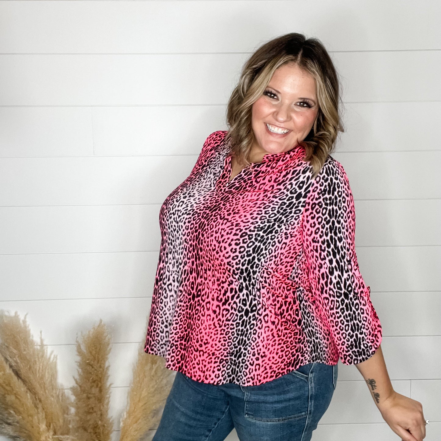 "Lightyear" Animal Print 3/4 Split Neck