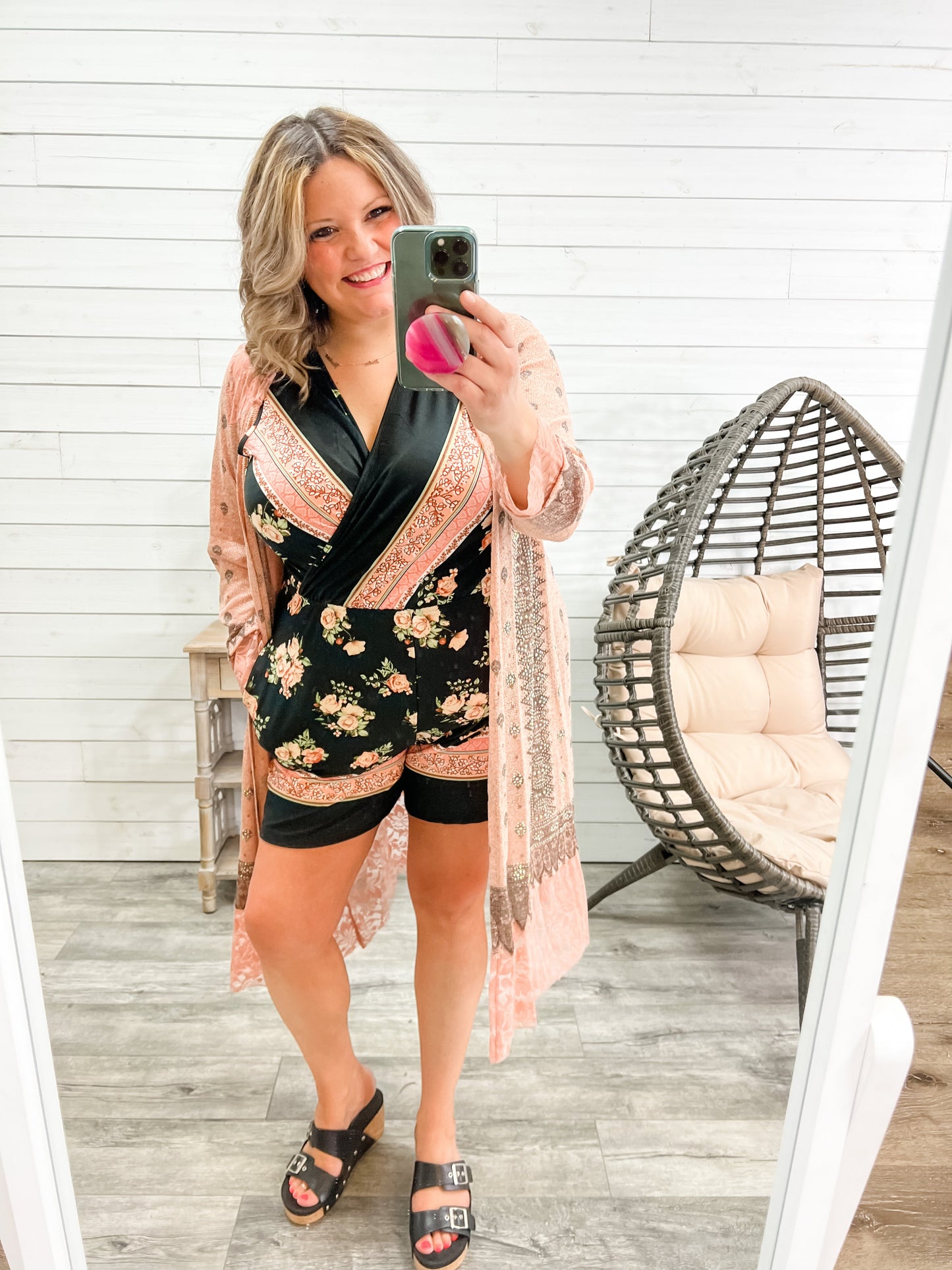 "Liliana" Floral Sleeveless Shorts Romper