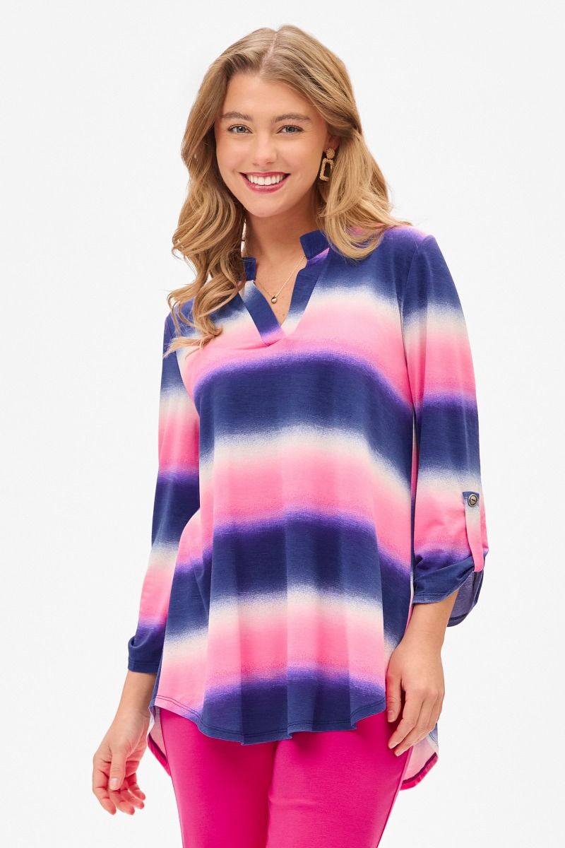 "Napa" 3/4 Sleeve Split Neck