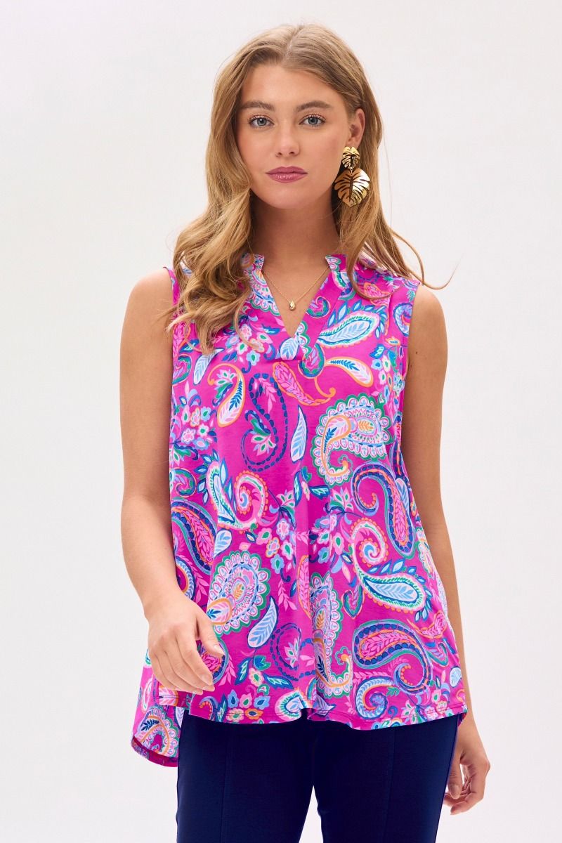 "Baltic" Sleeveless Split Neck
