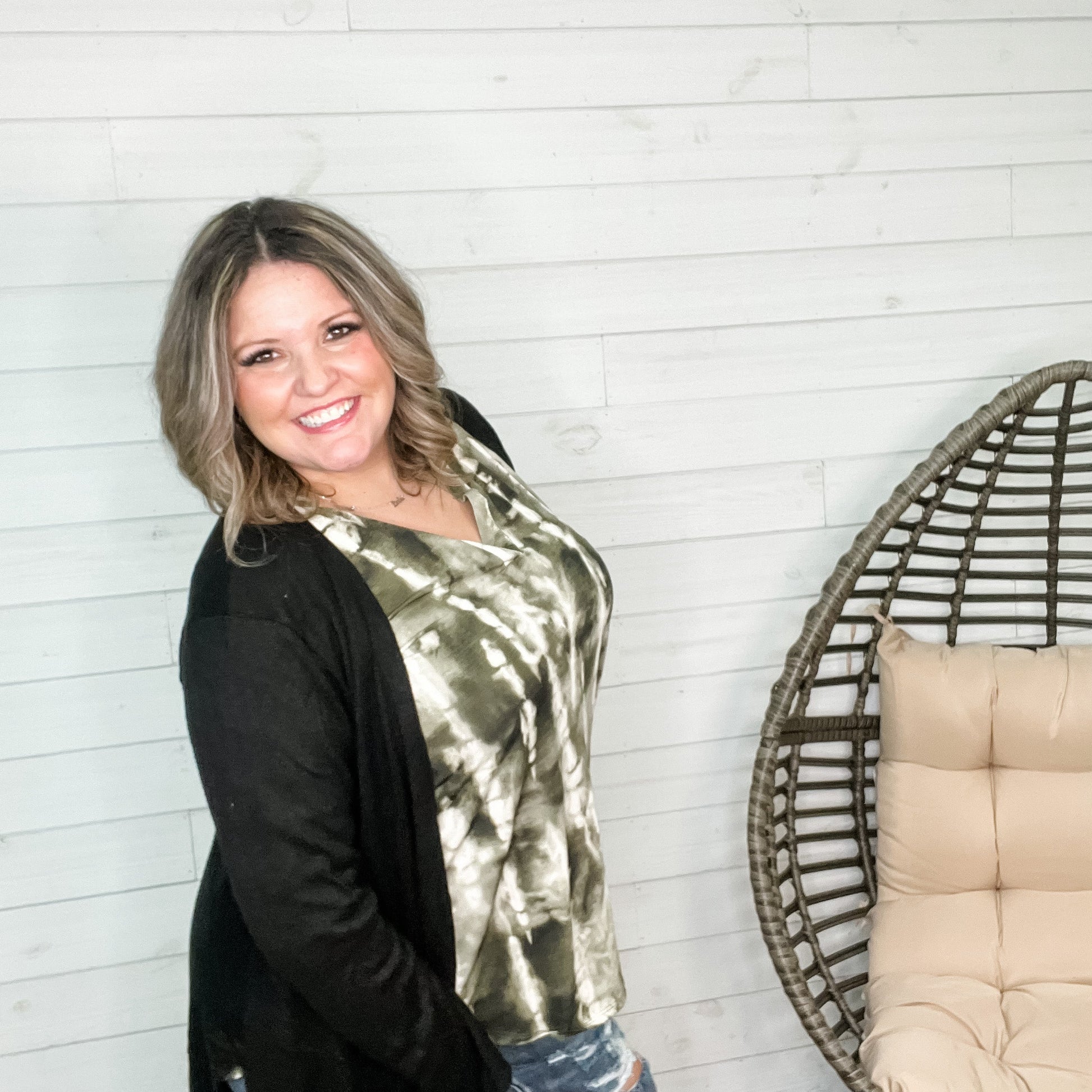 Long Sleeve Calf Length Cardigan (Black)