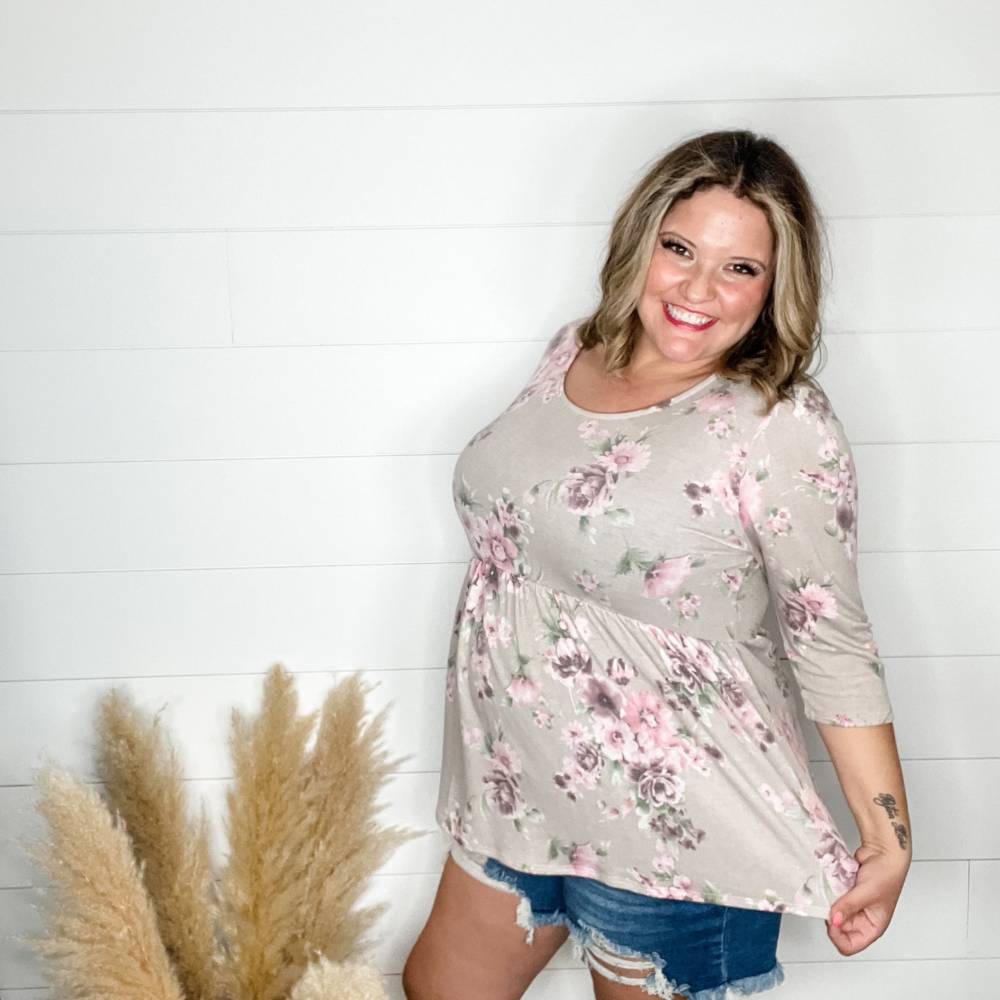 "Louisa" Floral 3/4 Babydoll