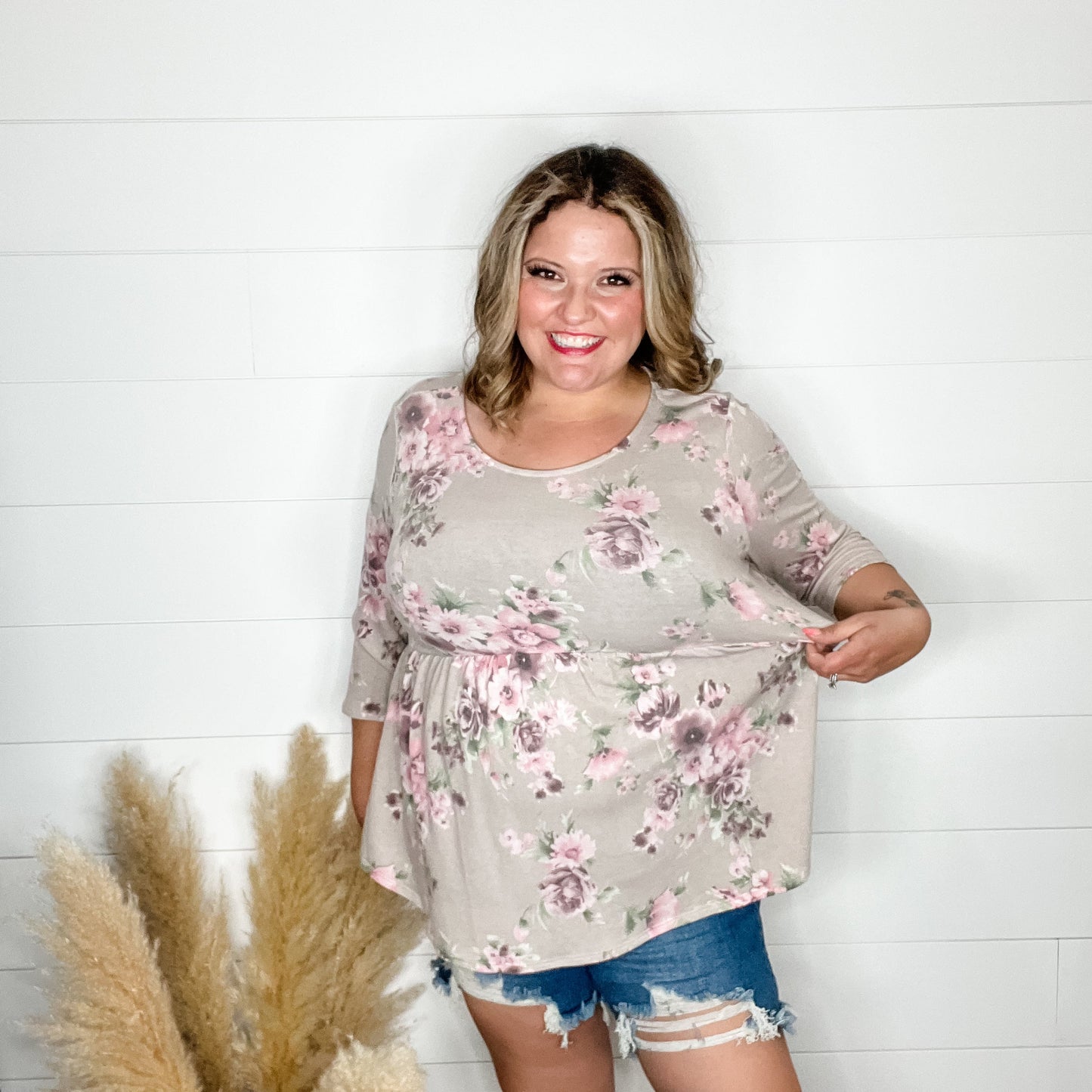 "Louisa" Floral 3/4 Babydoll