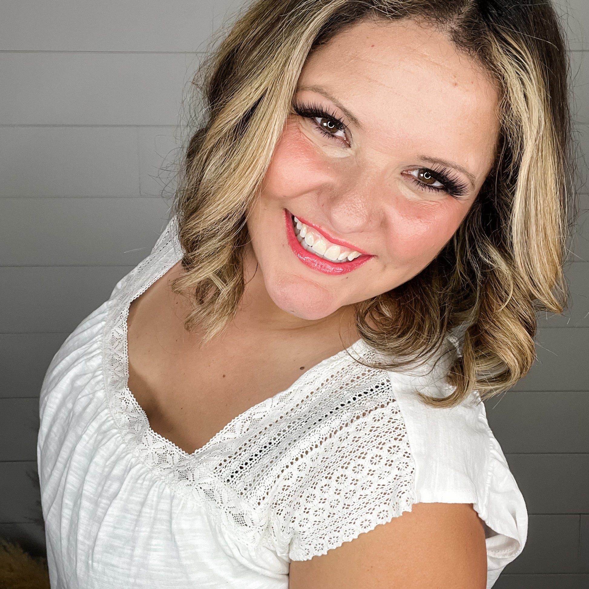 "Mabel" Square Neck Tank with Lace Detail