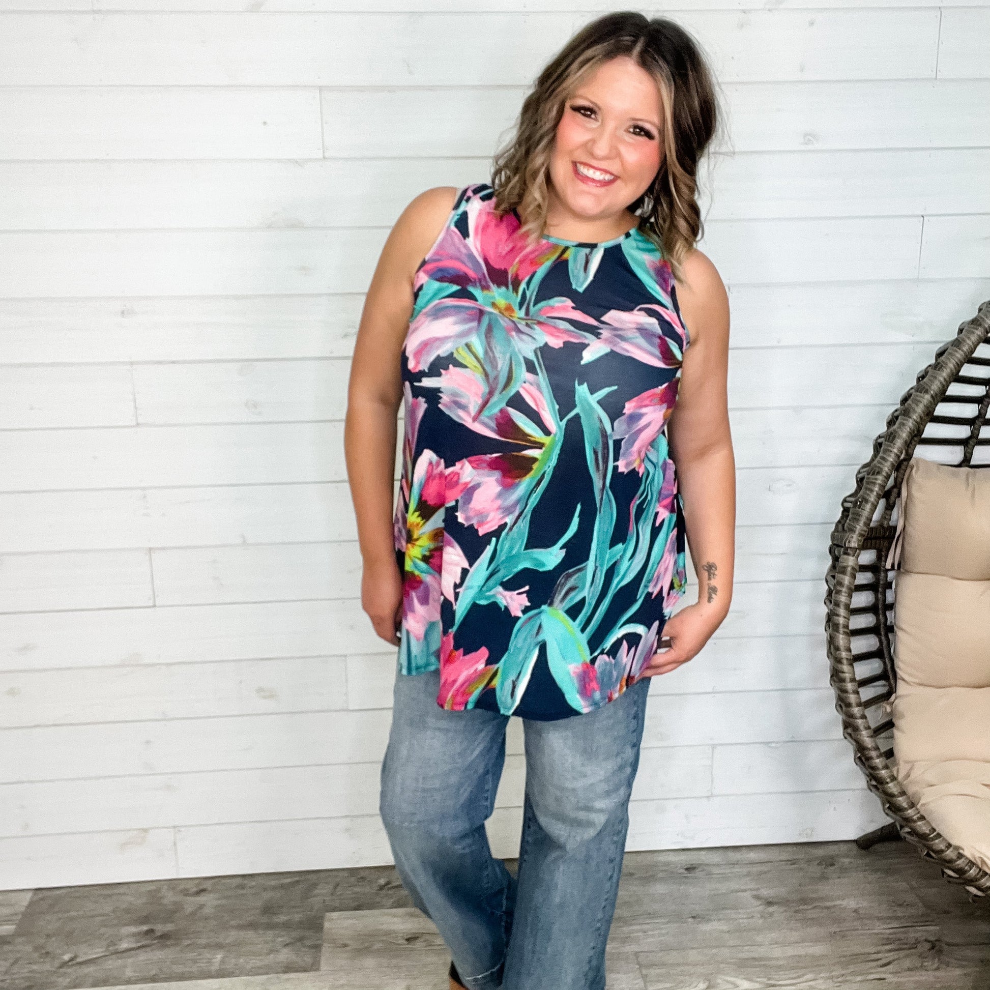 "Manny" Floral Relaxed Fit Tank