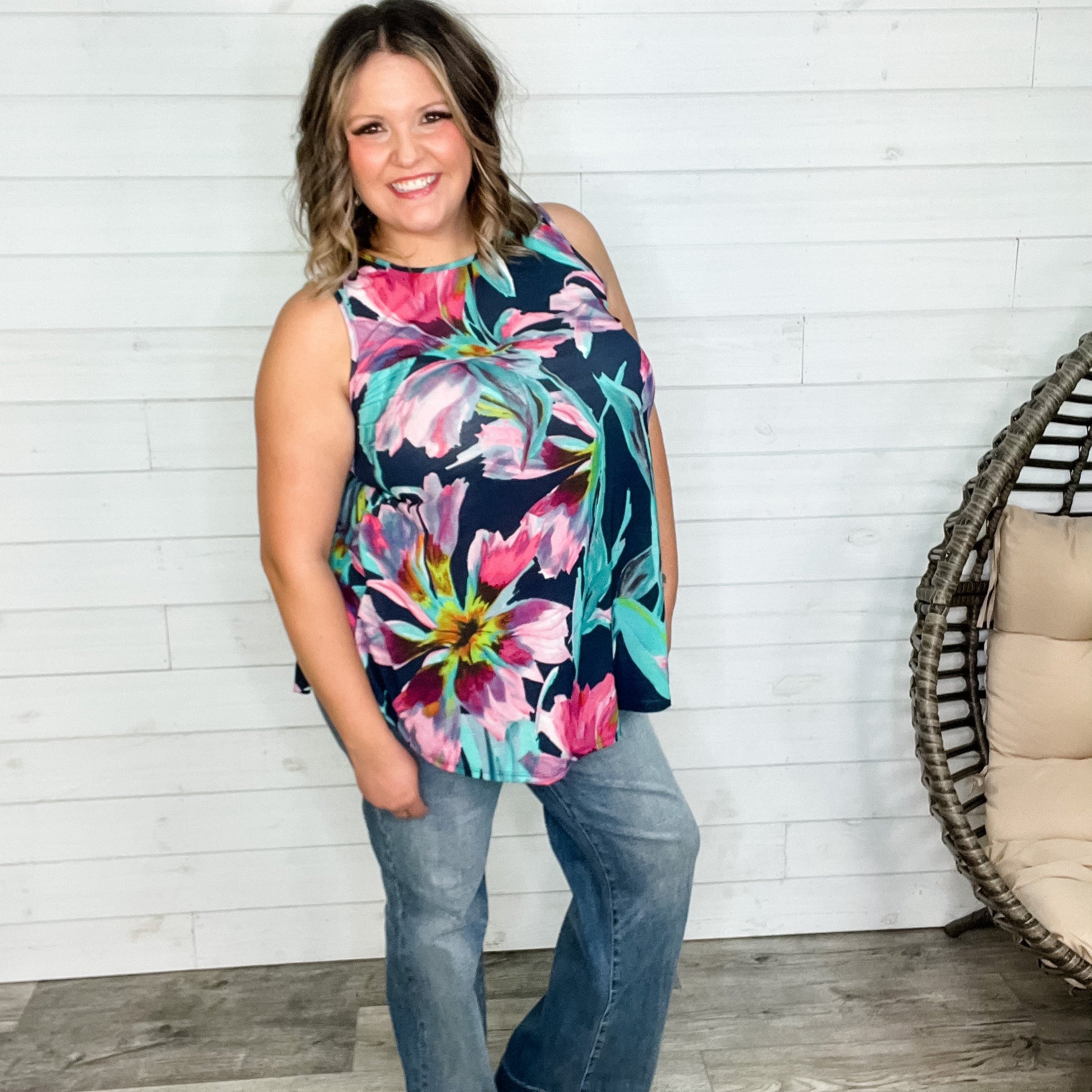 "Manny" Floral Relaxed Fit Tank