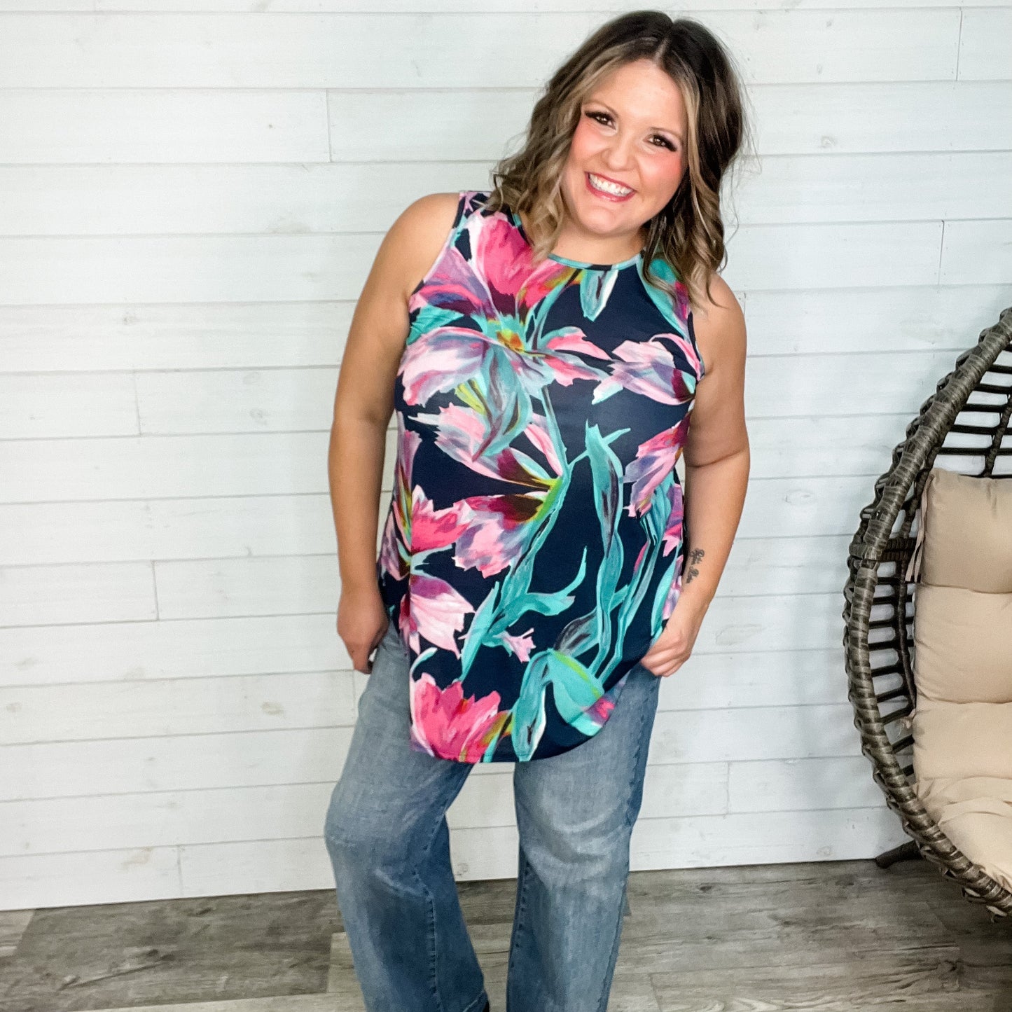 "Manny" Floral Relaxed Fit Tank