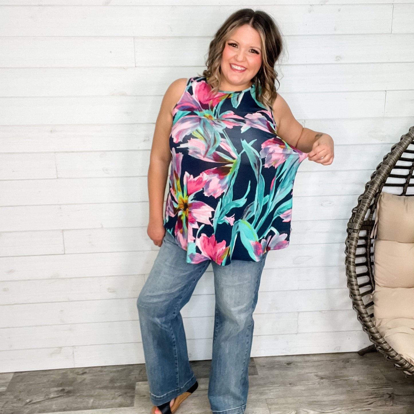 "Manny" Floral Relaxed Fit Tank