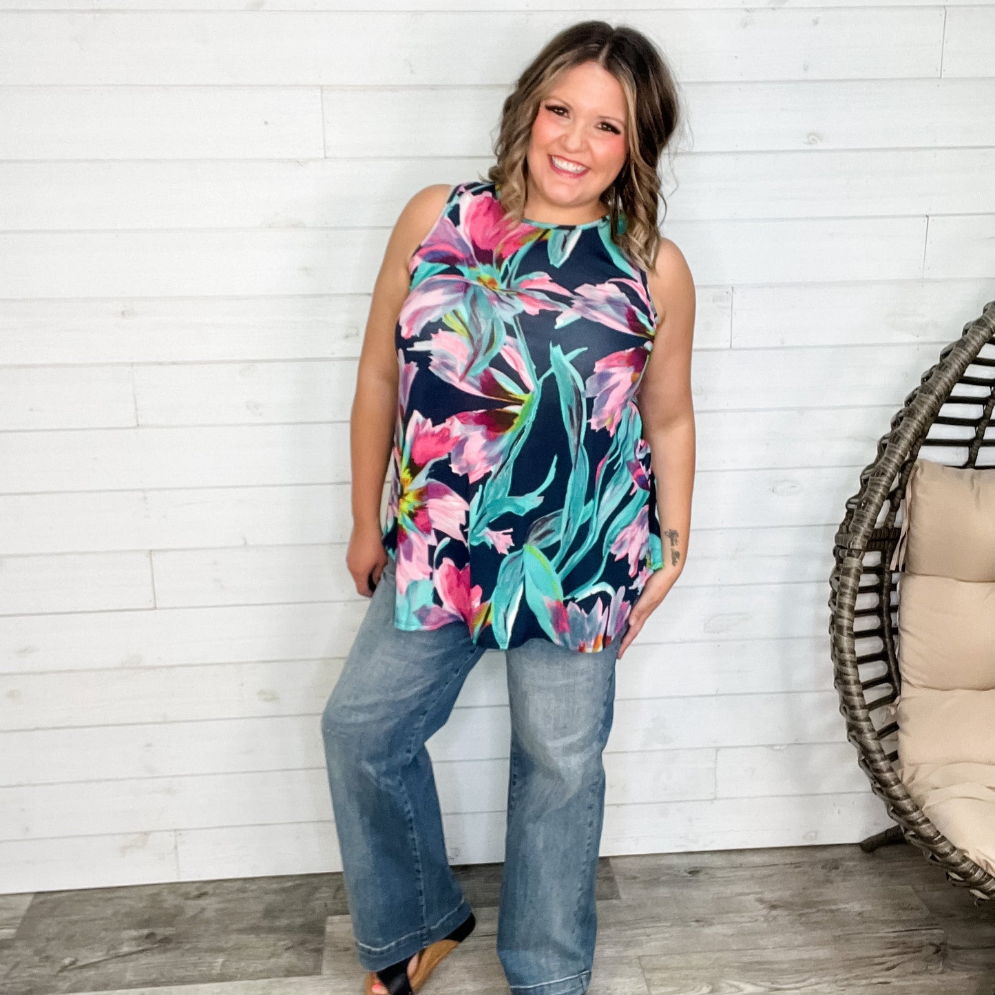 "Manny" Floral Relaxed Fit Tank