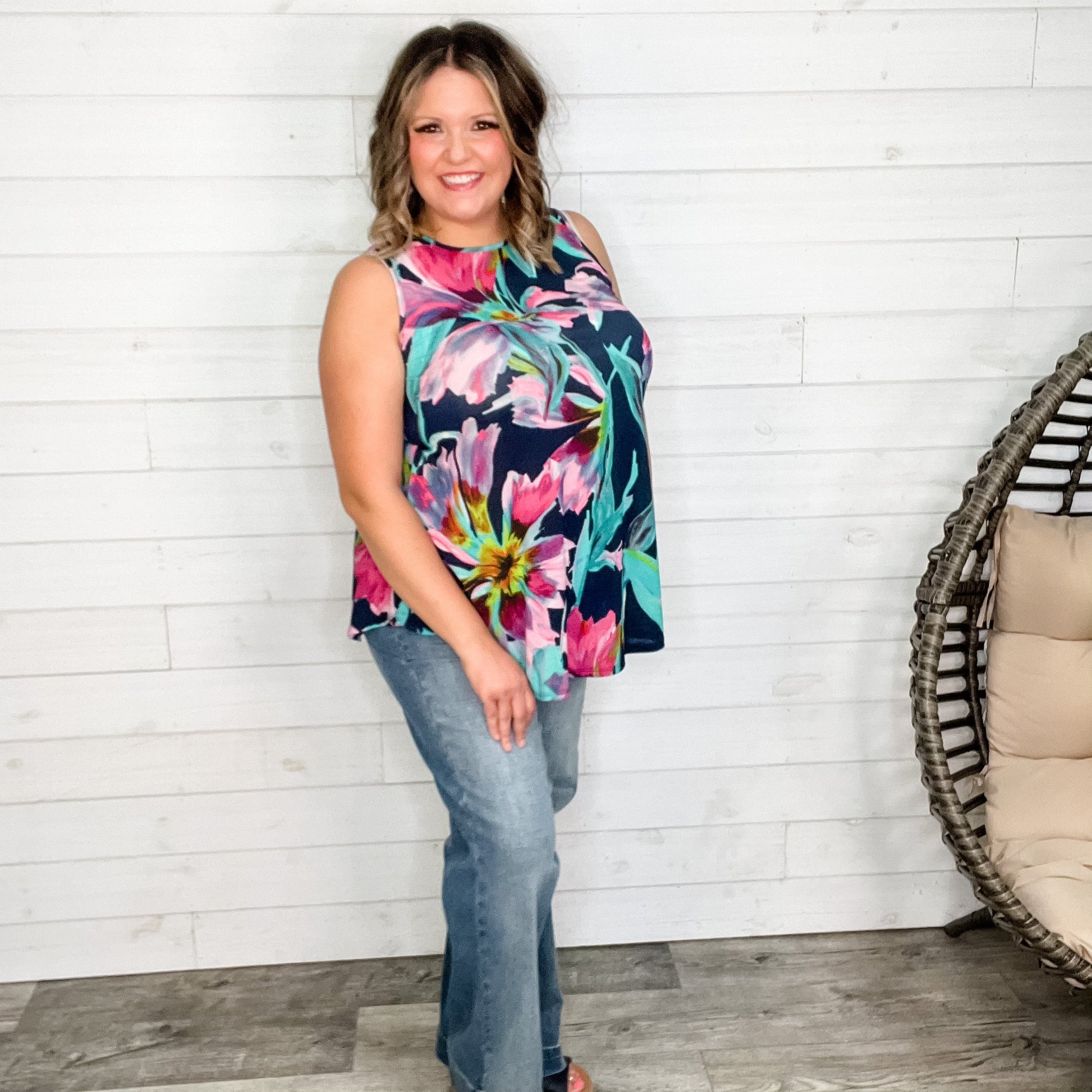 "Manny" Floral Relaxed Fit Tank