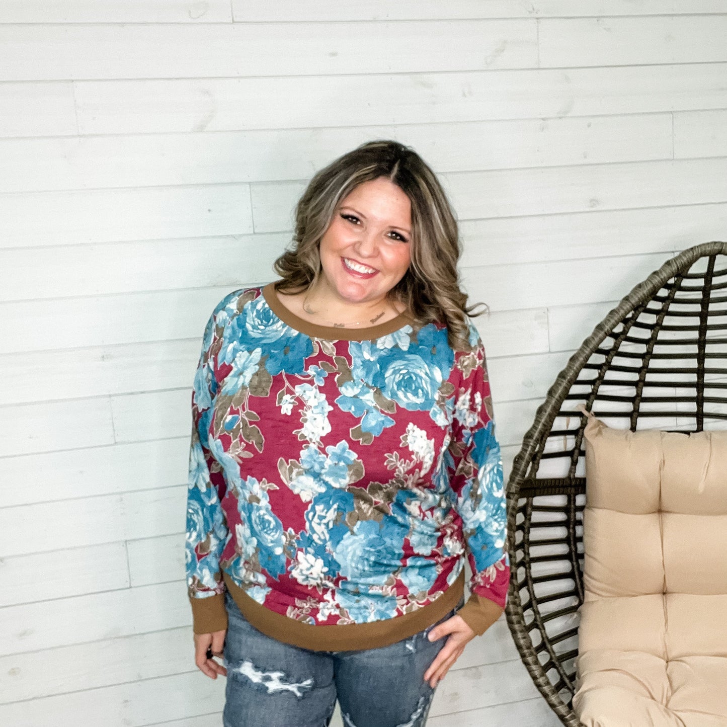 "Mariah" Long Sleeve Floral Weekender