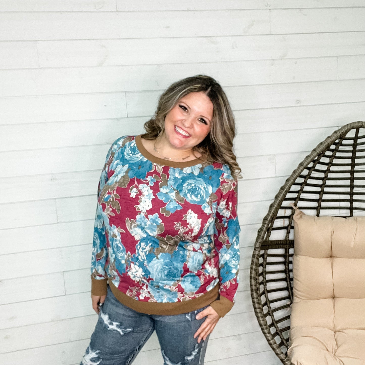 "Mariah" Long Sleeve Floral Weekender