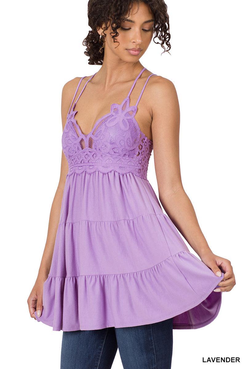 "Marley" Crochet Lace Ruffle Cami (Multiple Colors)