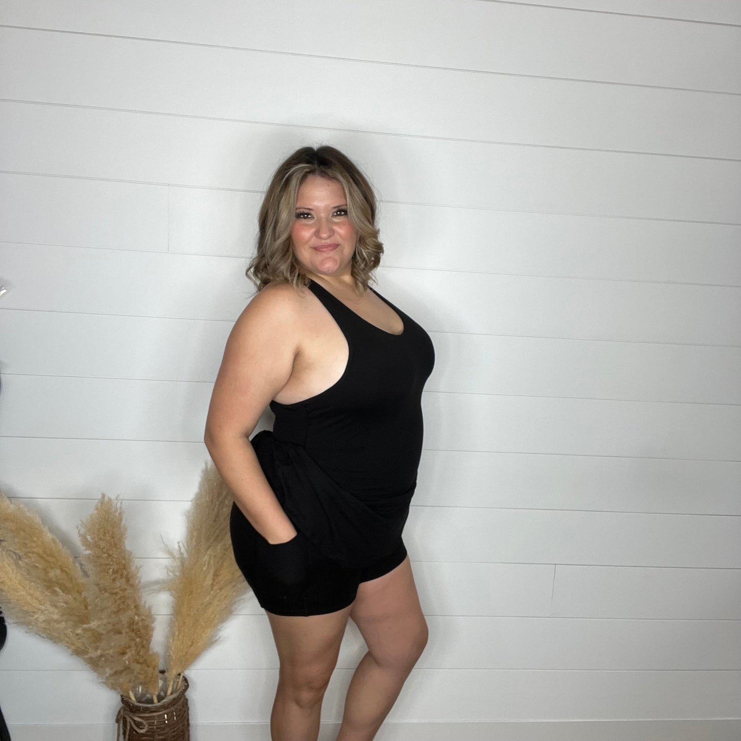 "Matchpoint" One Piece Romper Dress with Pockets