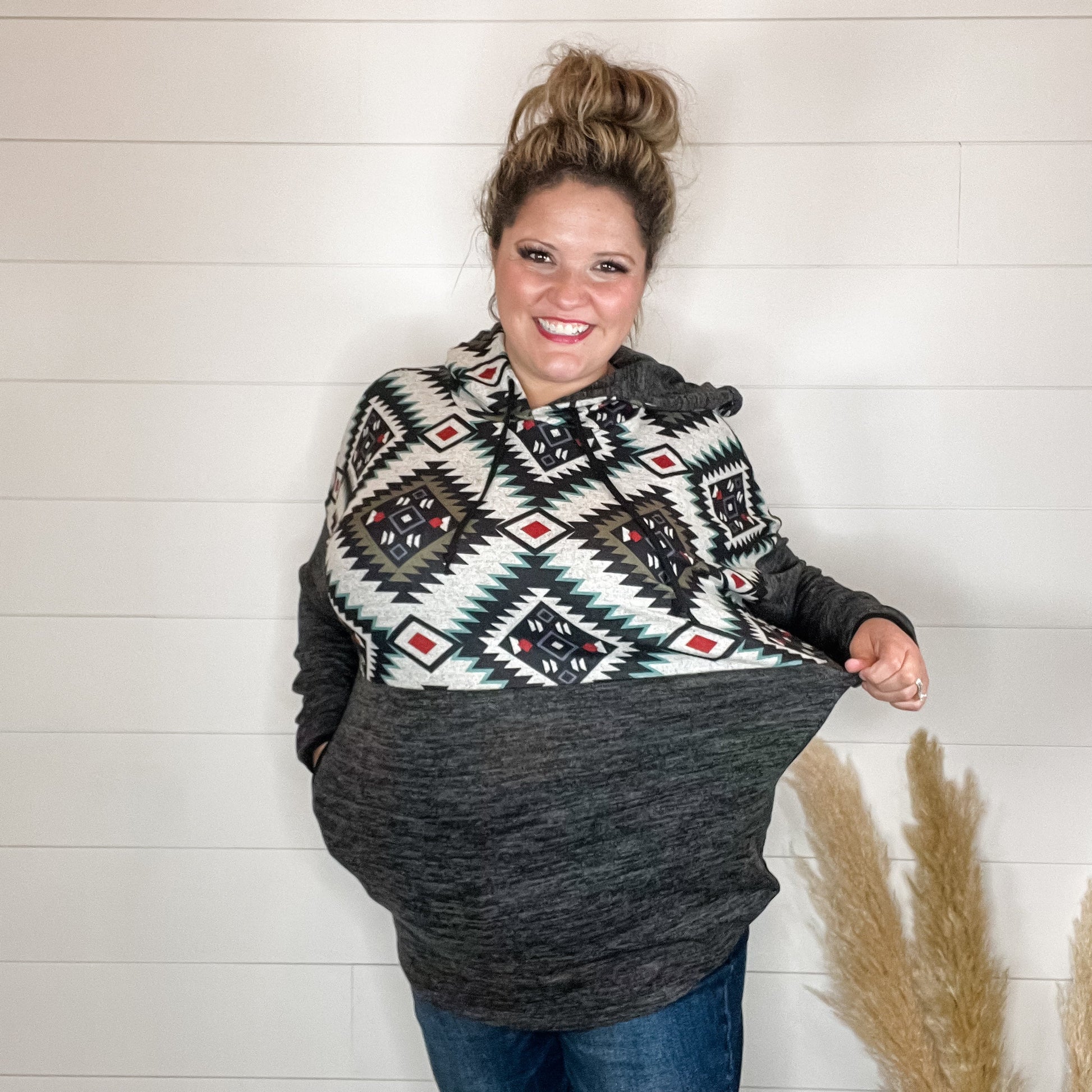 "Maya" Aztec Colorblock Hoodie