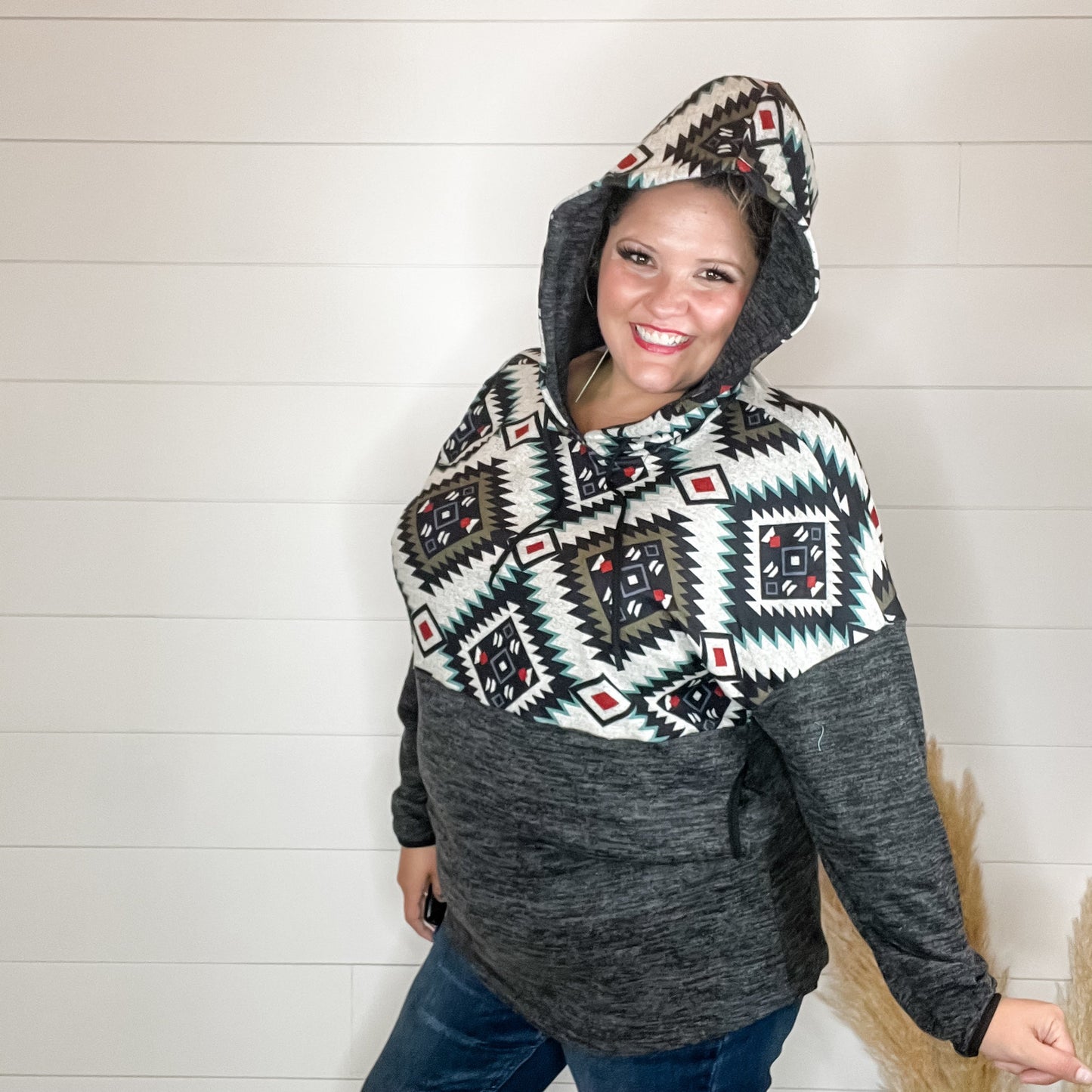 "Maya" Aztec Colorblock Hoodie