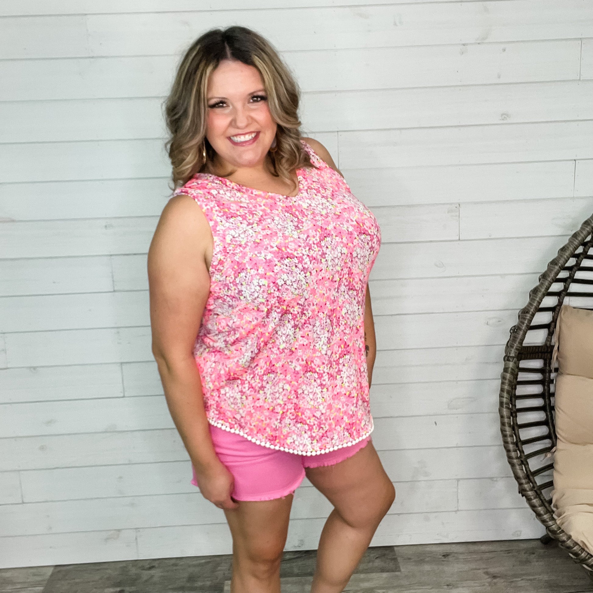 "McGuire" Floral Sleeveless V Neck