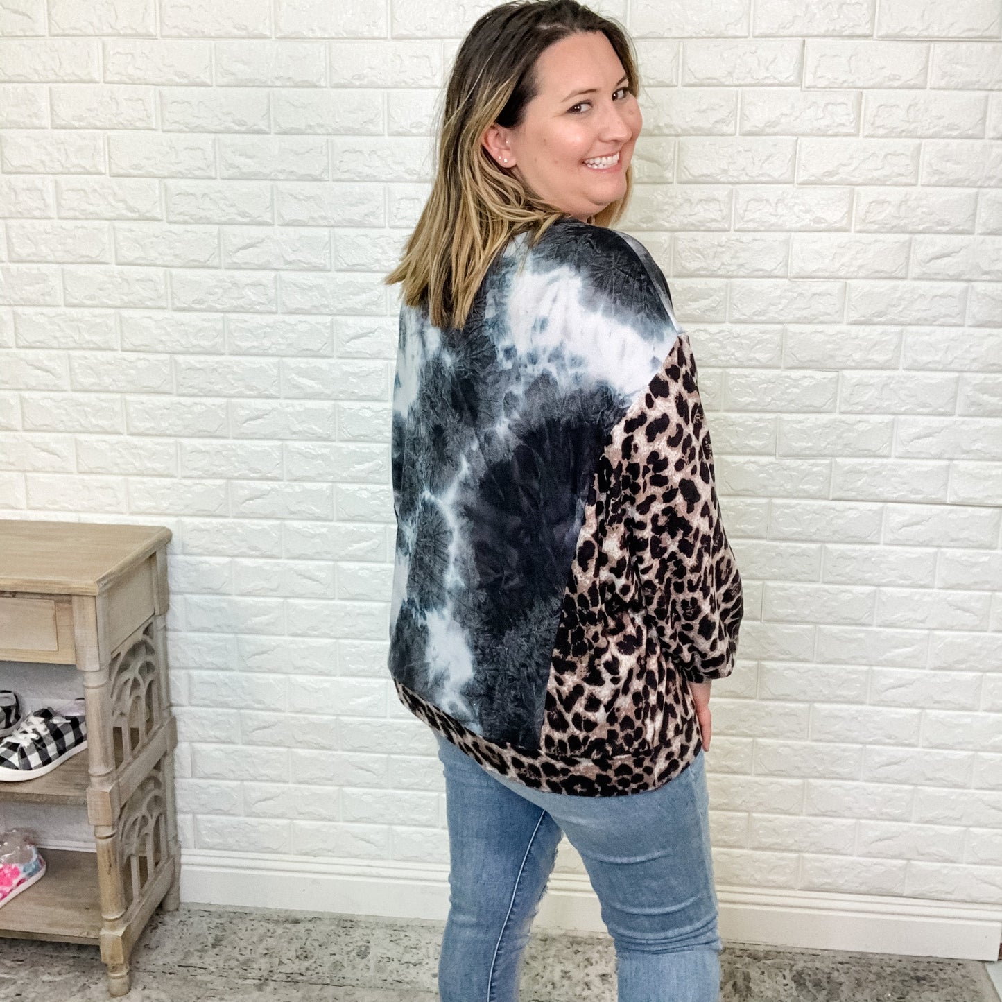 "McKayla" Dolman Style Animal Print Sleeve