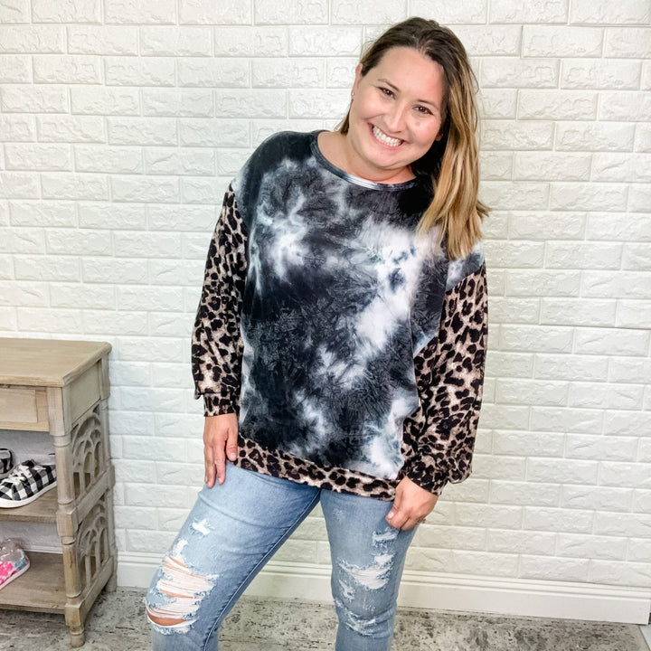 "McKayla" Dolman Style Animal Print Sleeve