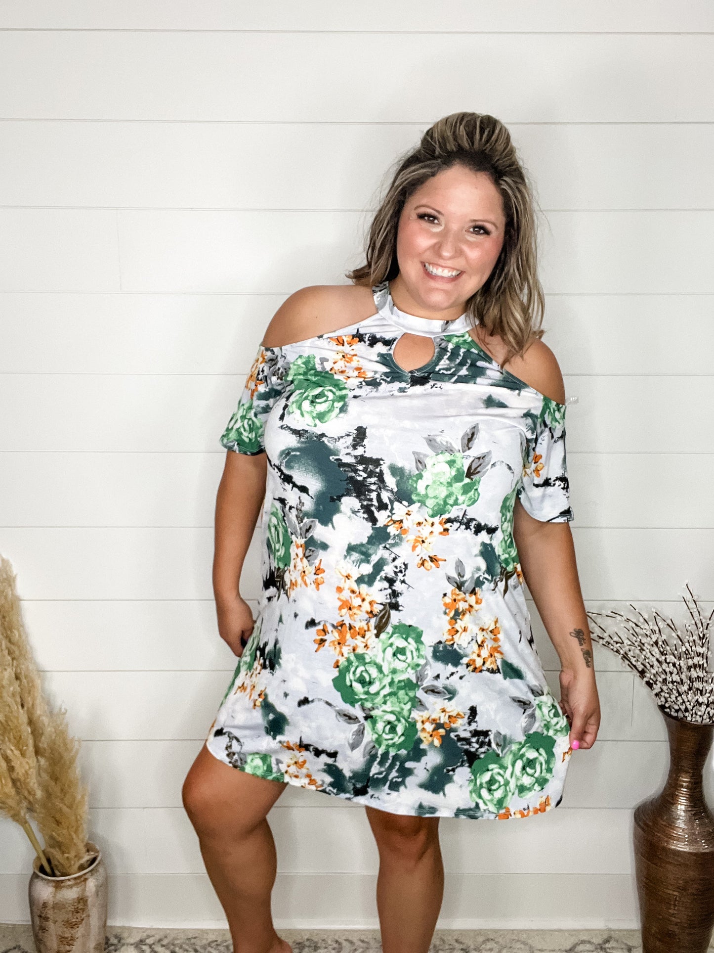 "McPherson" Cold Shoulder Dress