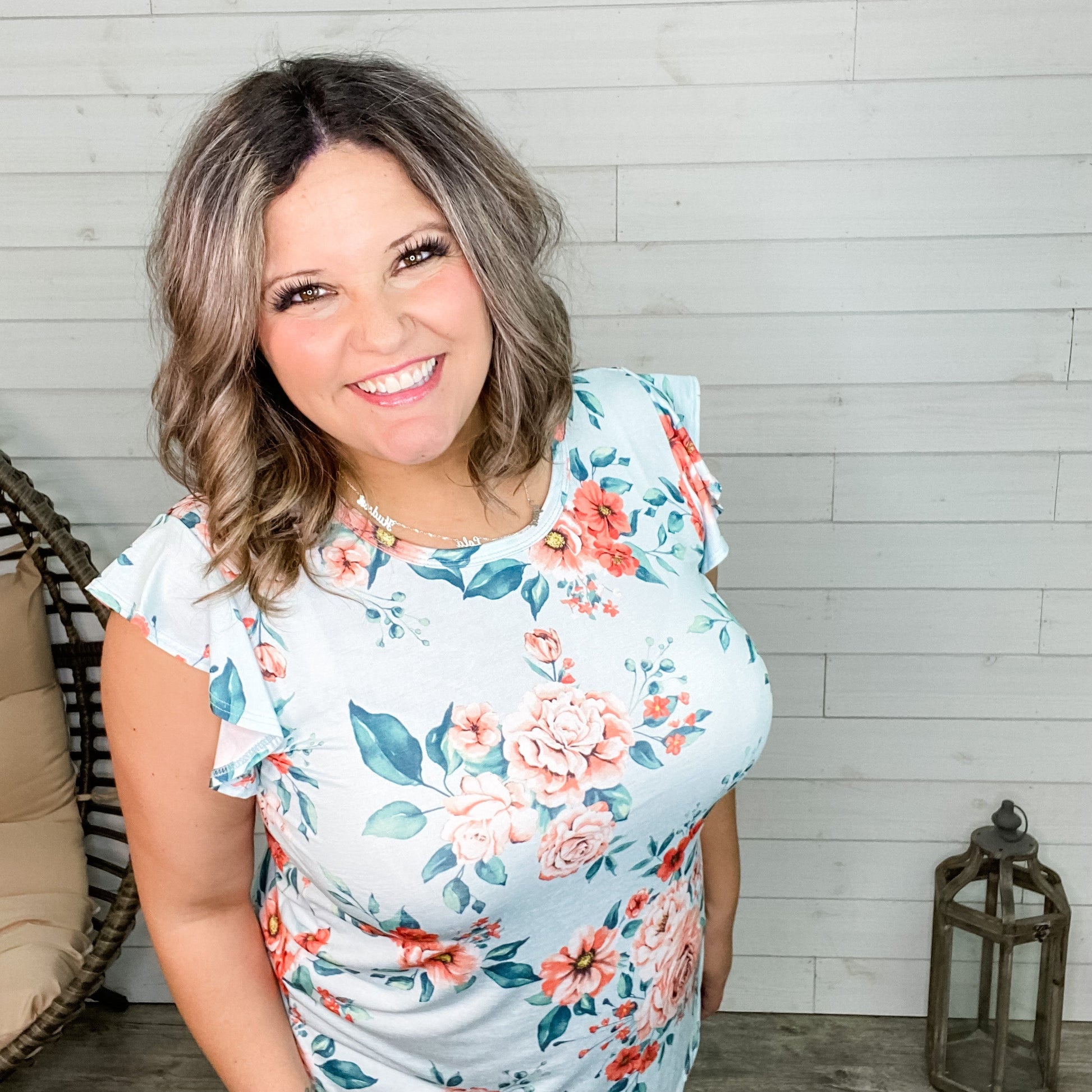 "Meant To Be" Floral Ruffle Cap Sleeve