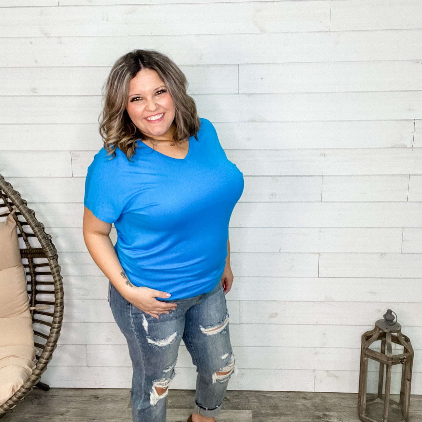 "Mellie" Dolman Style Short Sleeve