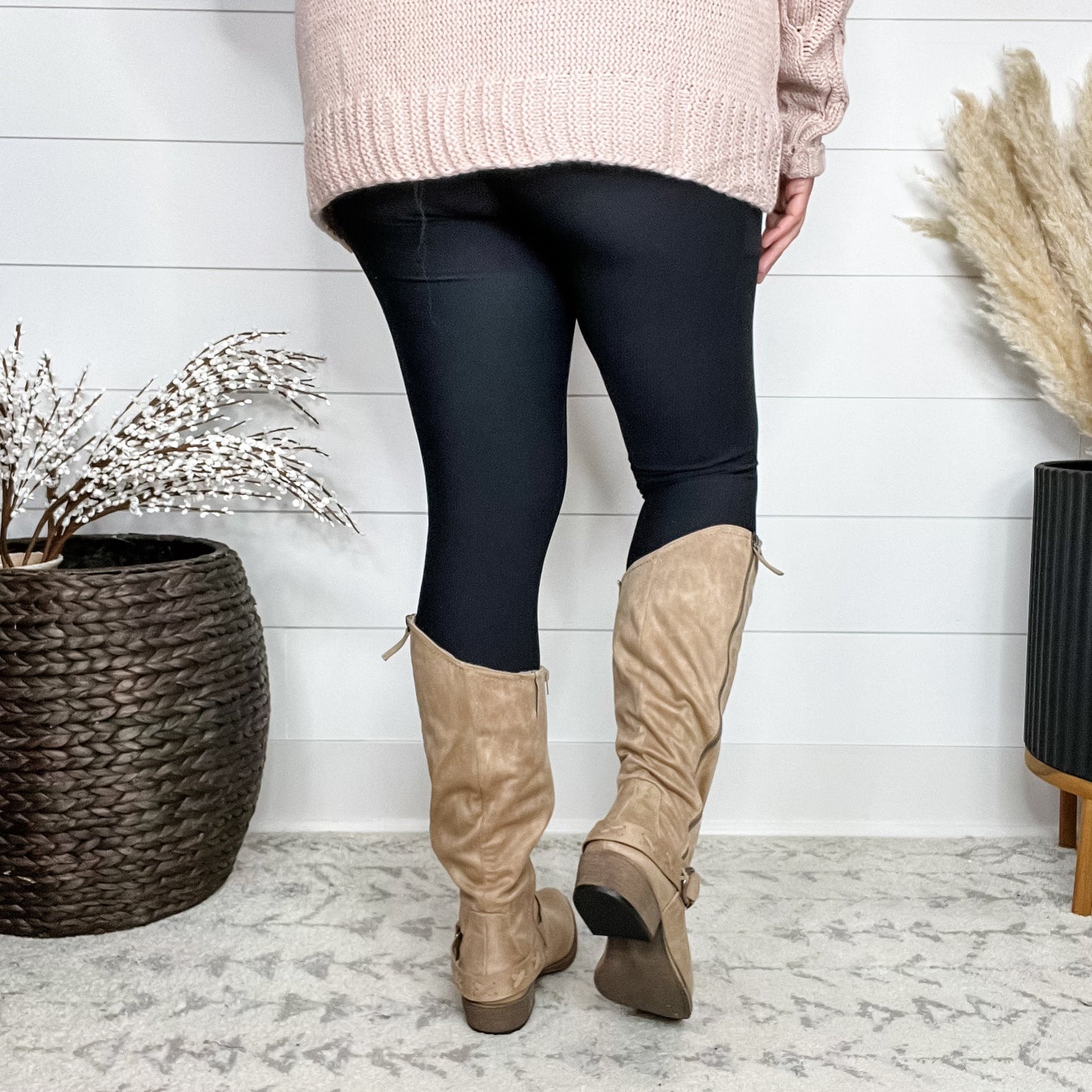 "Merlot" Tall Side Zip Boot (Cream)