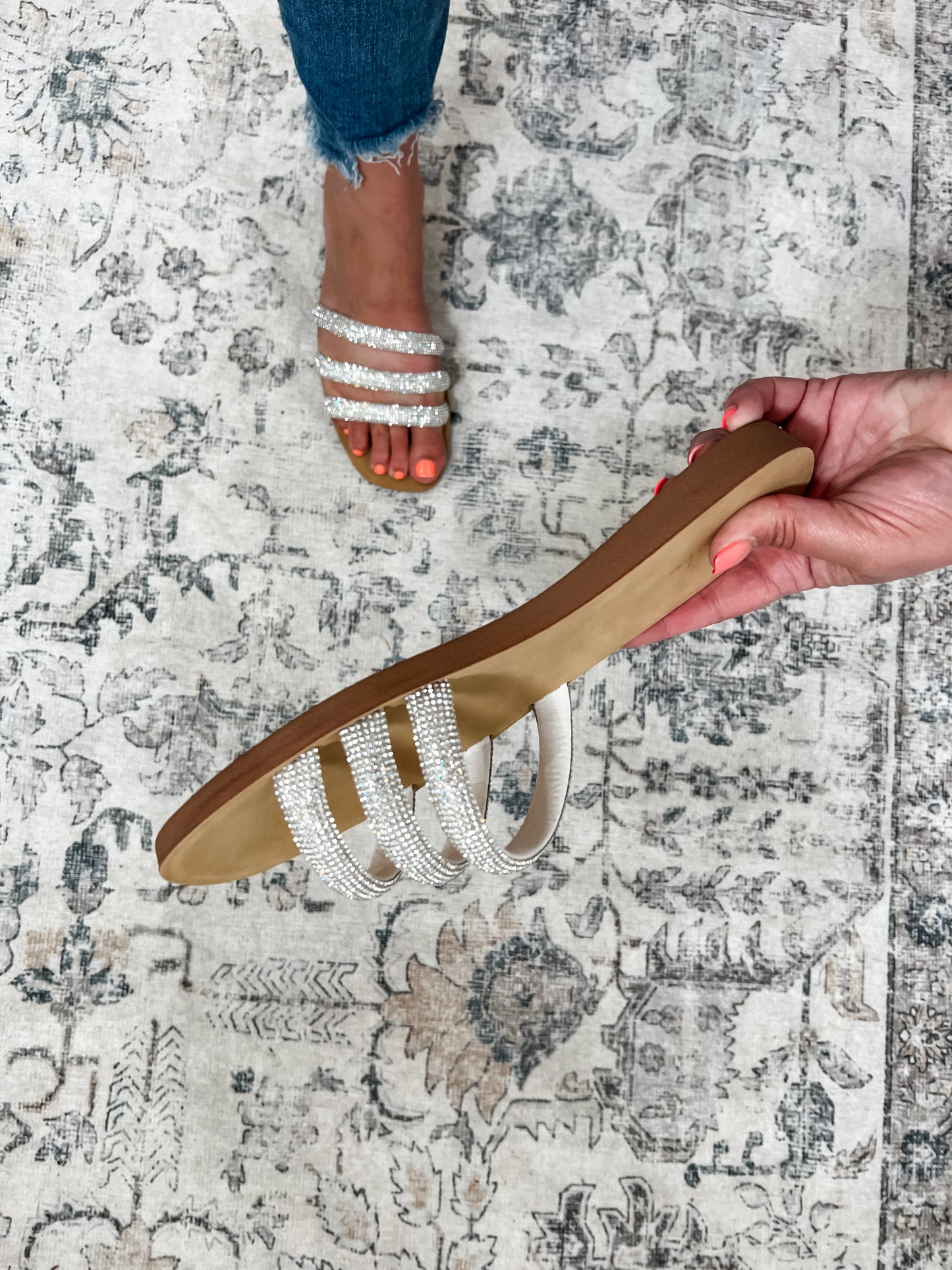 "Mia" Sparkle Sandal (Natural)