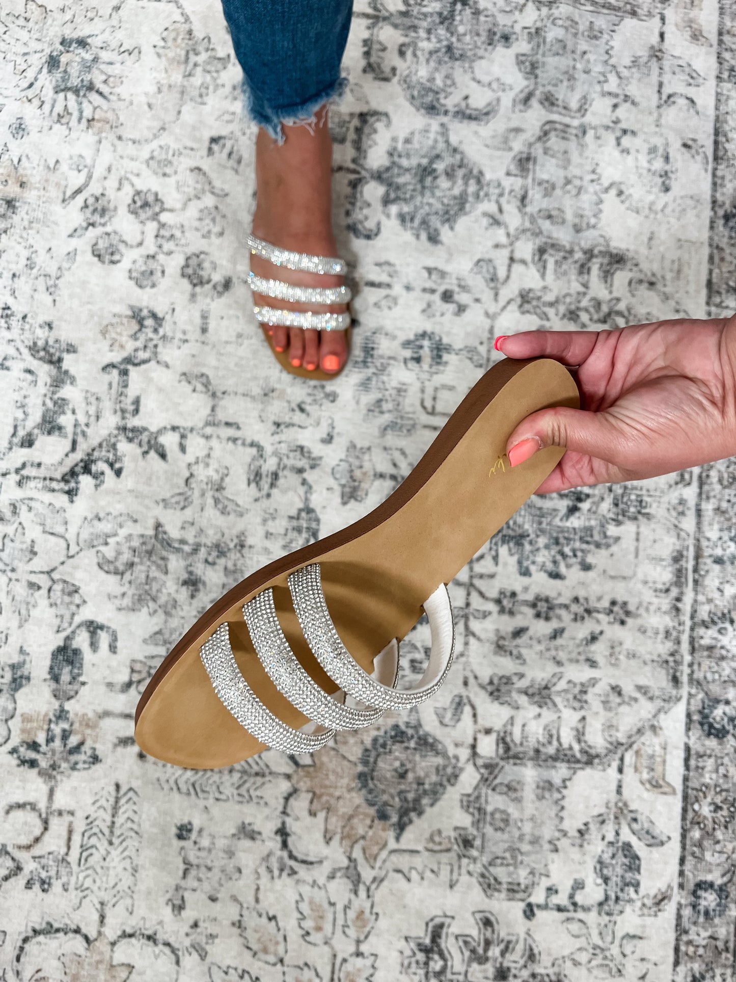 "Mia" Sparkle Sandal (Natural)