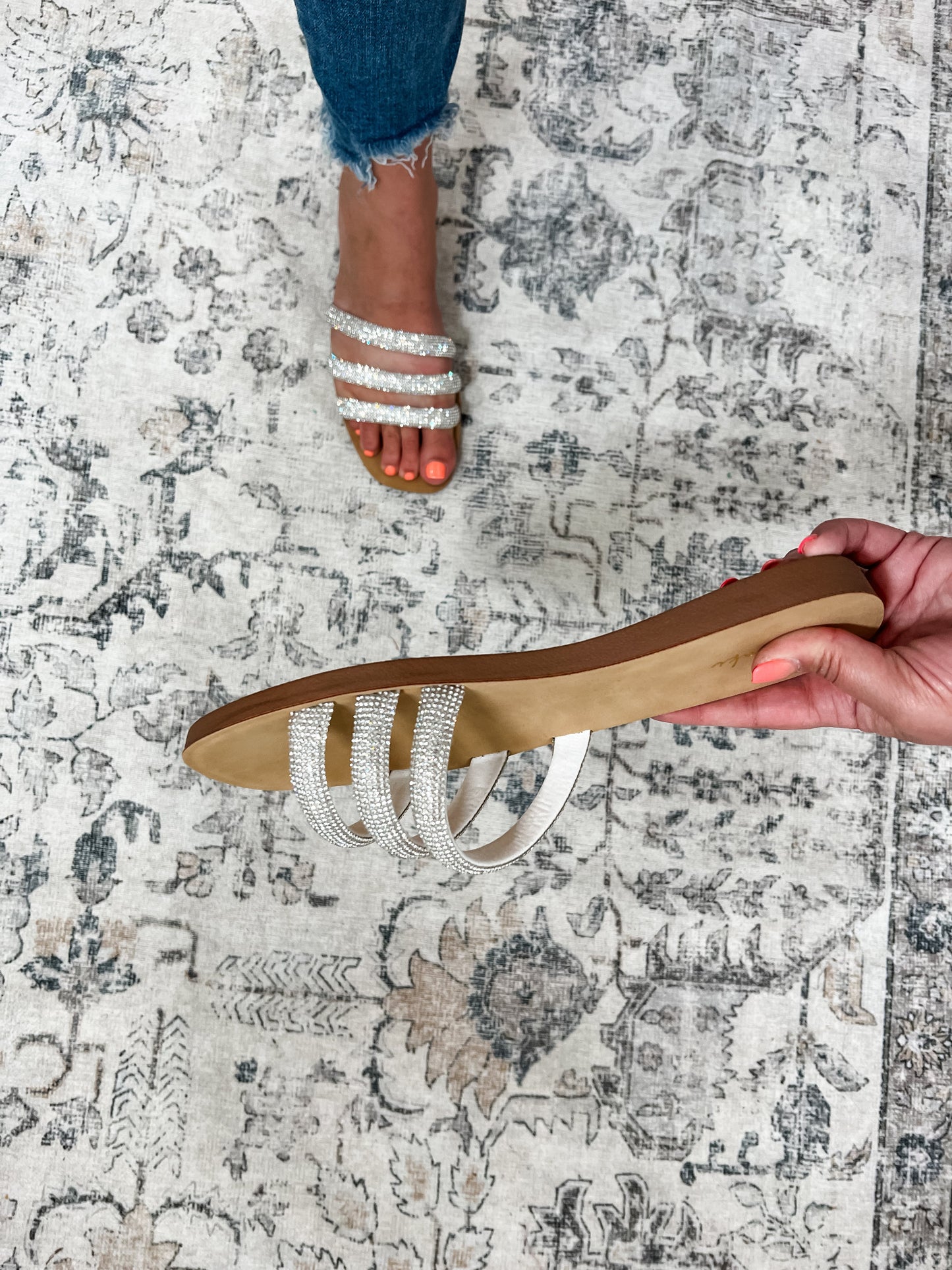 "Mia" Sparkle Sandal (Natural)